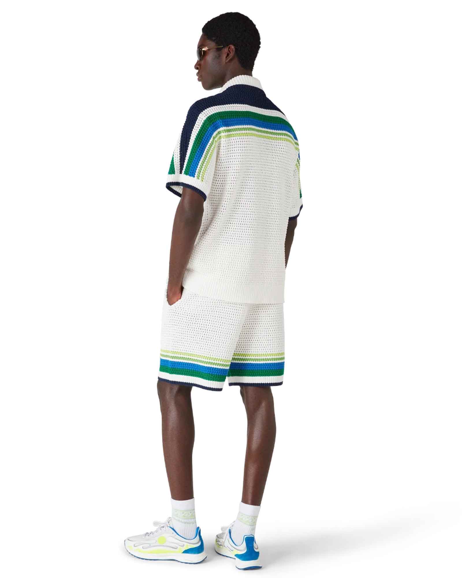 CASABLANCA・カサブランカ - シャツ STRIPE KNIT SHIRT / WHITE