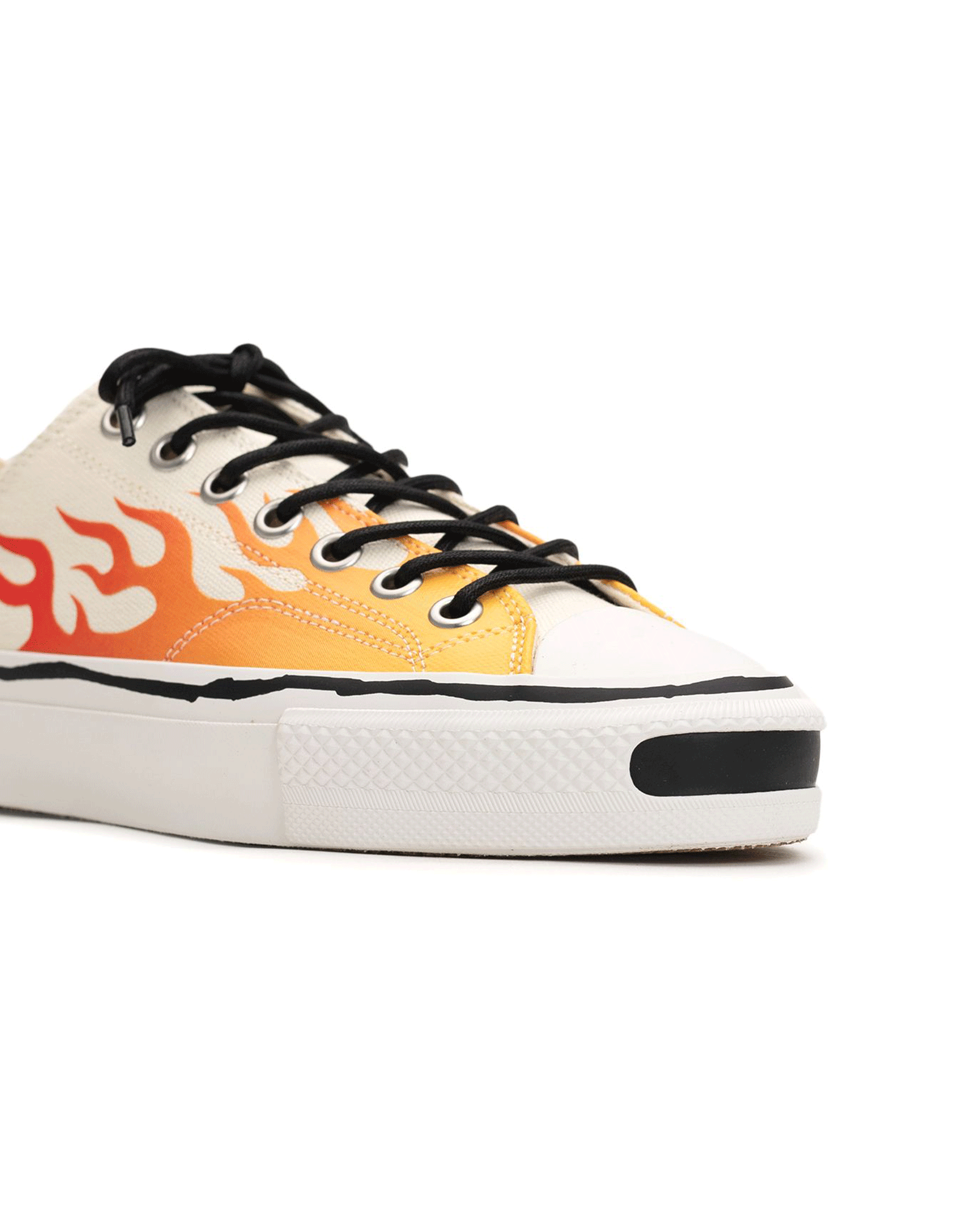 KAMIYA・カミヤ - ローカットスニーカー "JOEY" FIRE PATTERN VULCANIZED SNEAKER / WHITE