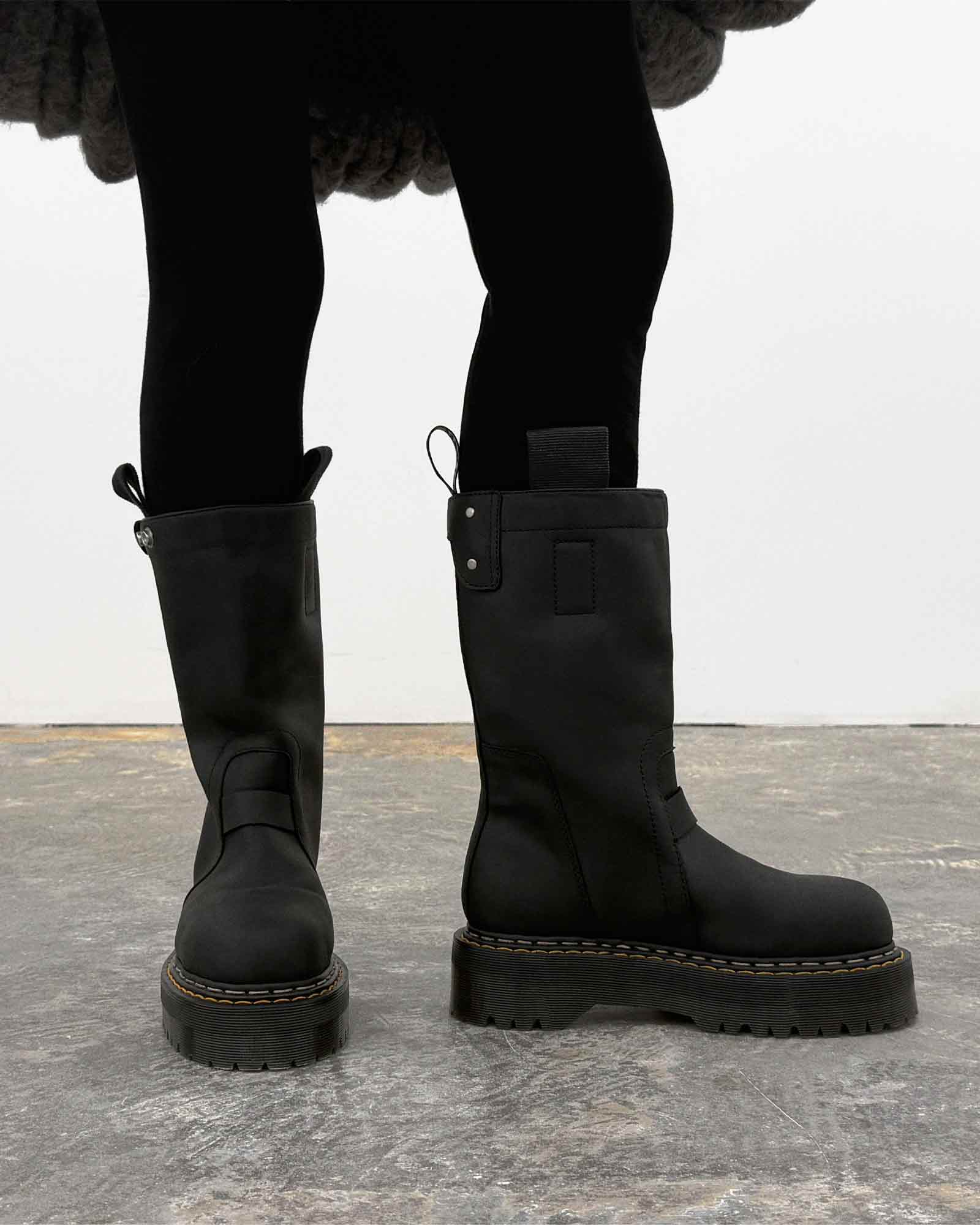 RICK OWENS・rick owens -  QUAD SOLE PULL ON BOOT / BLACK