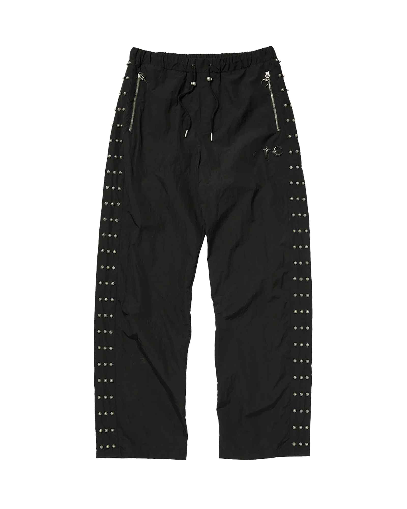 THUG CLUB・sag club -  TRIPLE LINE STUD TRACK PANTS / BLACK