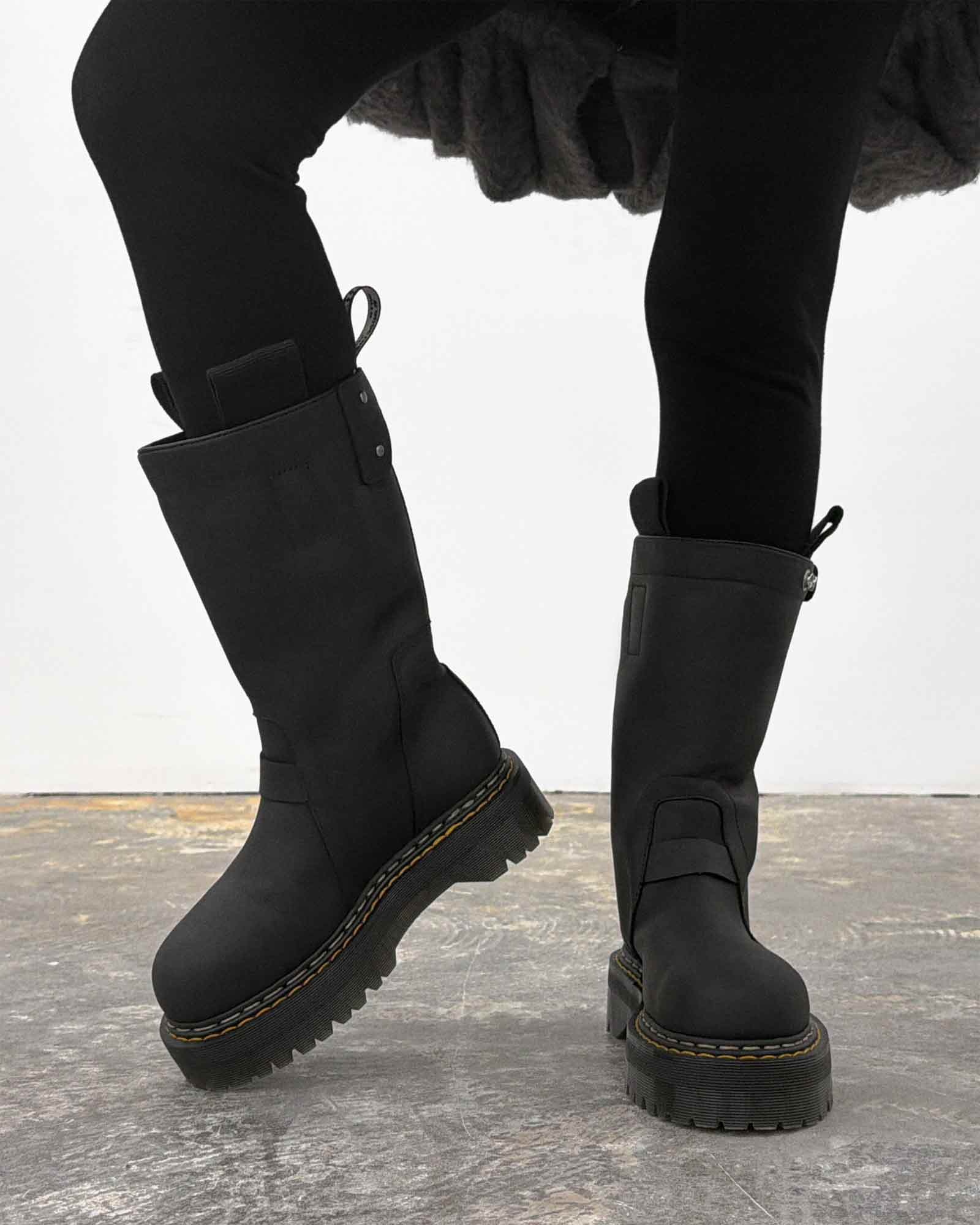 RICK OWENS・rick owens -  QUAD SOLE PULL ON BOOT / BLACK