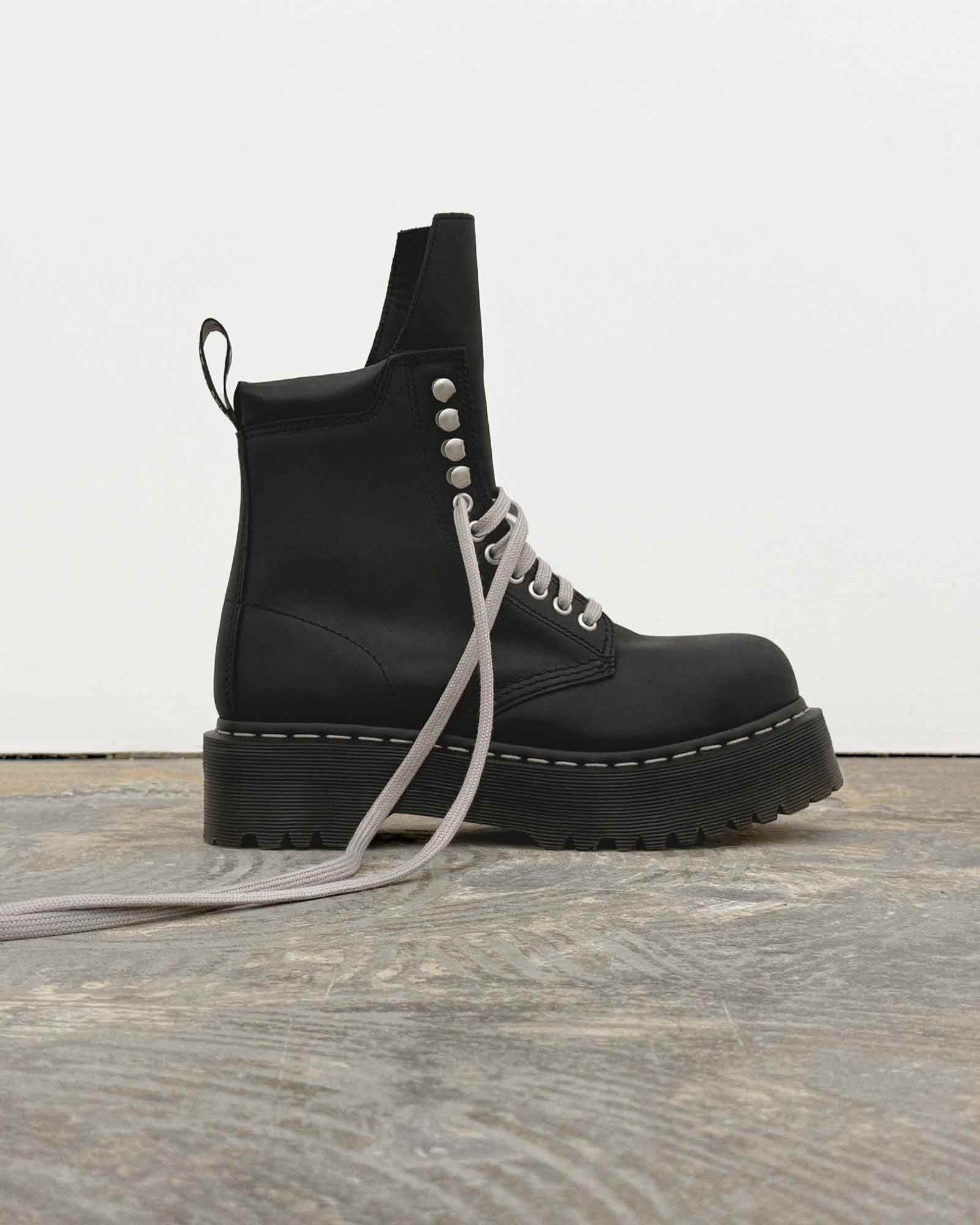 RICK OWENS・リック オウエンス - ブーツ QUAD SOLE STEEL TOE BOOT / BLACK