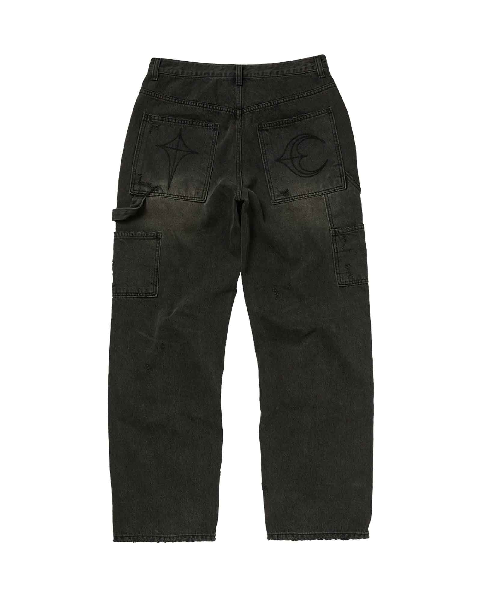 THUG CLUB・サグクラブ - デニムパンツ STUDED KNEE CARPENTER PANTS / BLACK