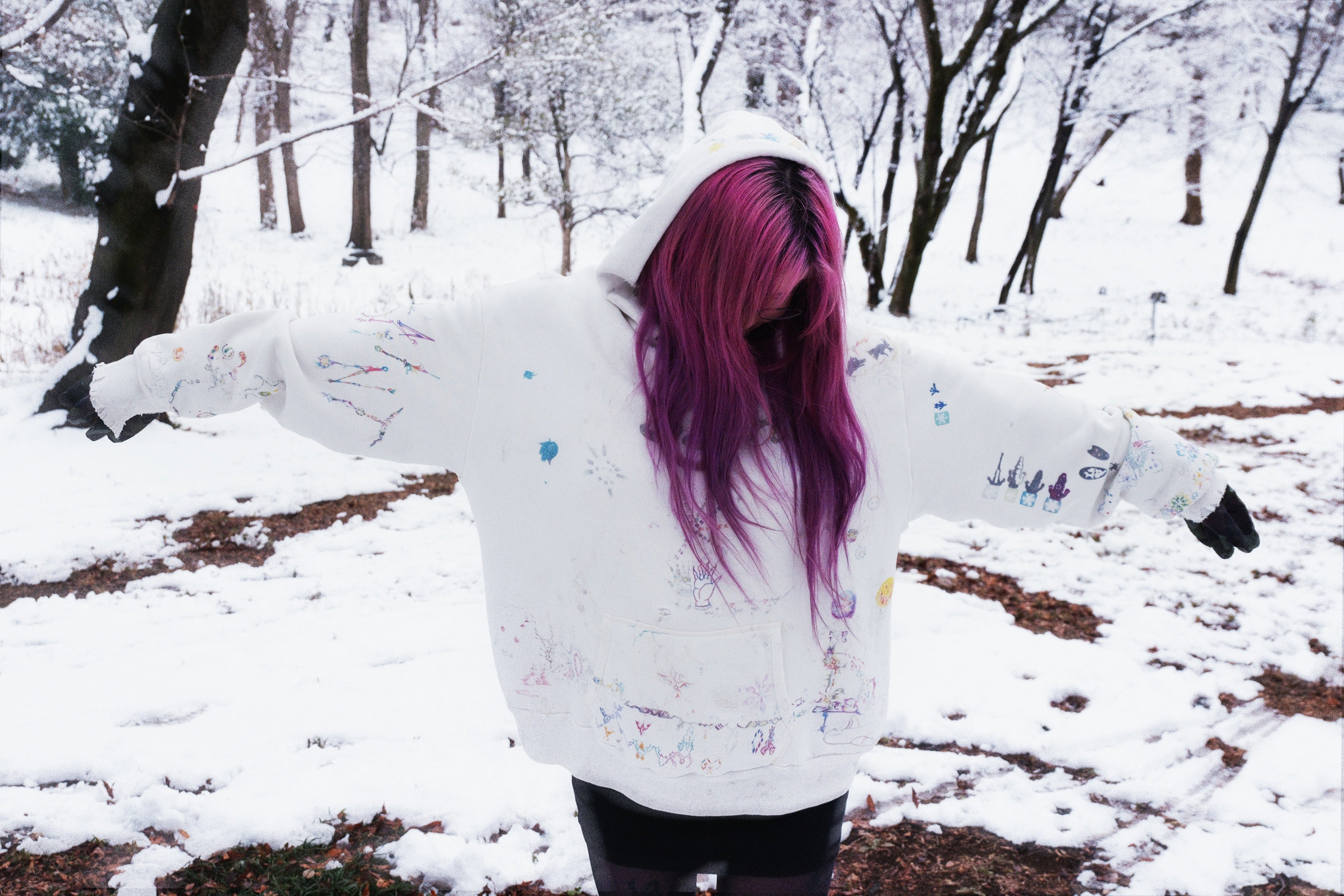 ©SAINT M××××××・圣迈克尔 -  COCO_DOUBLE FACE HOODIE / WHITE