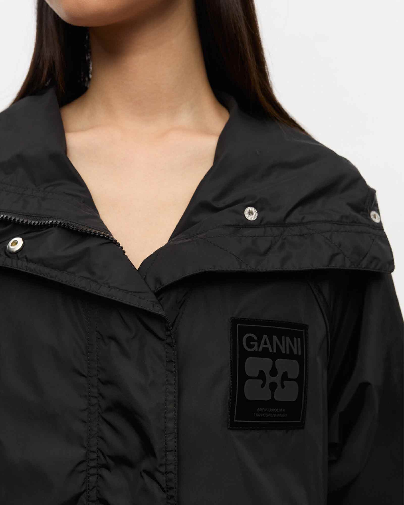 GANNI・Gunny -  FLYWEIGHT NYLON JACKET / BLACK