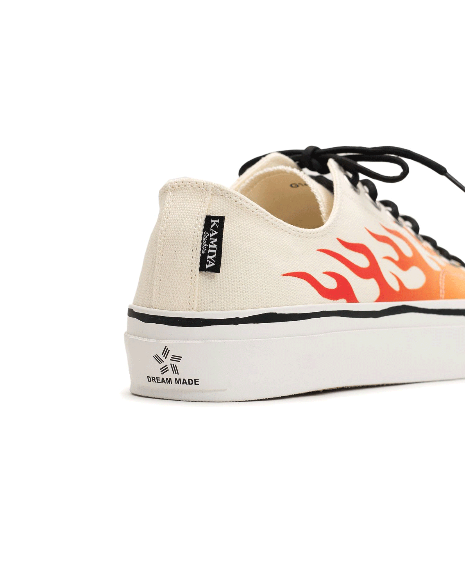 KAMIYA・カミヤ - ローカットスニーカー "JOEY" FIRE PATTERN VULCANIZED SNEAKER / WHITE