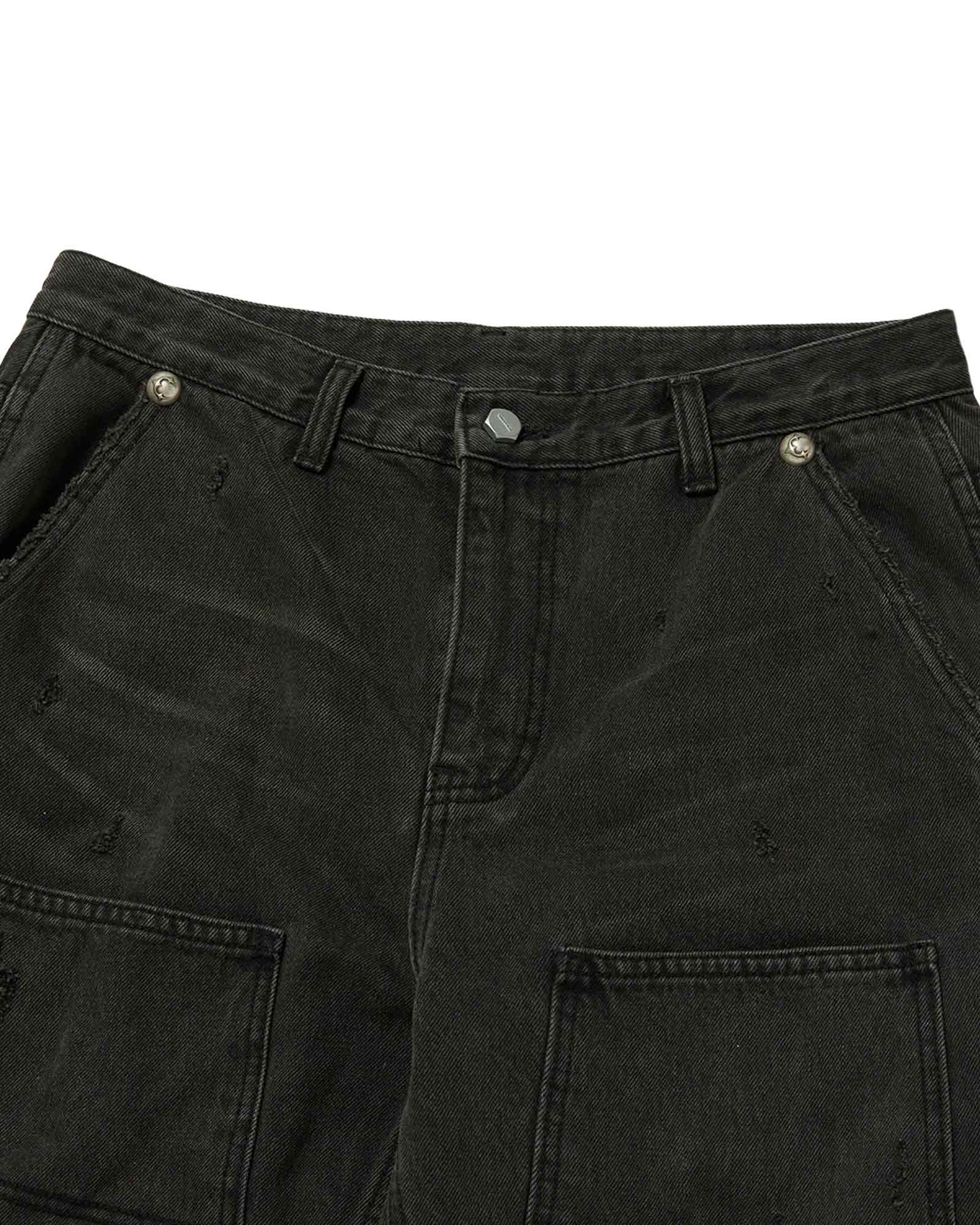 THUG CLUB・サグクラブ - デニムパンツ STUDED KNEE CARPENTER PANTS / BLACK