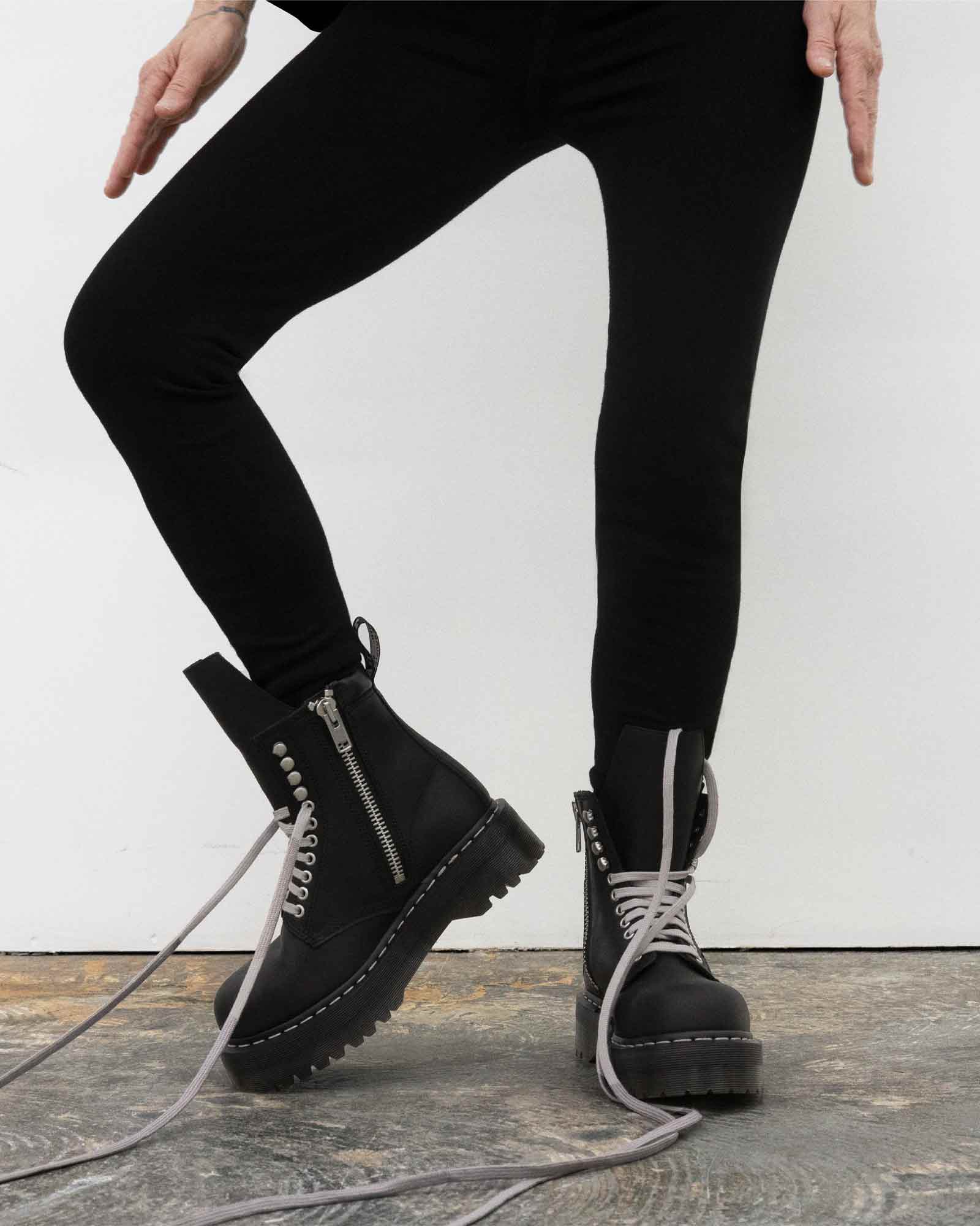 RICK OWENS・リック オウエンス - ブーツ QUAD SOLE STEEL TOE BOOT / BLACK