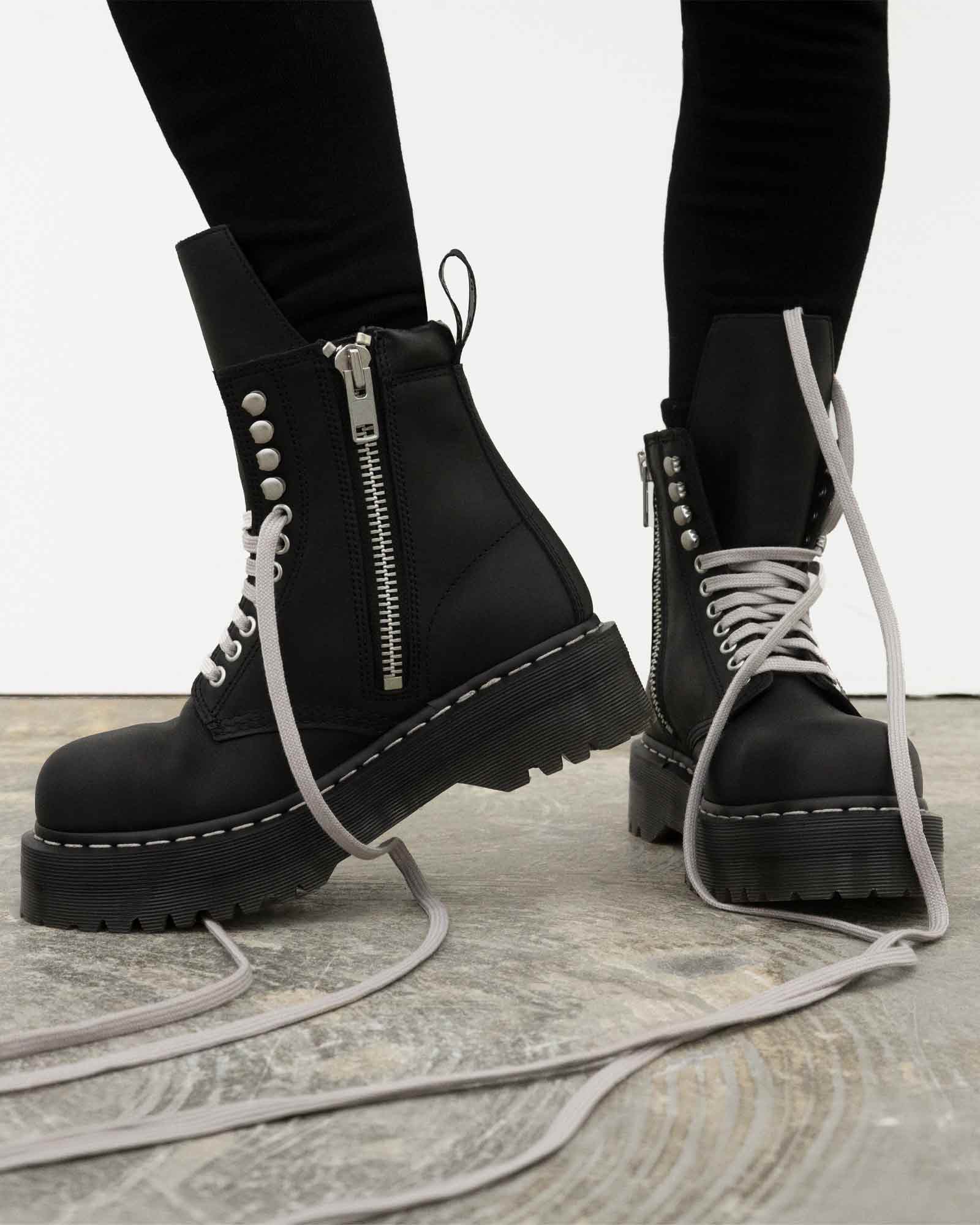 RICK OWENS・リック オウエンス - ブーツ QUAD SOLE STEEL TOE BOOT / BLACK