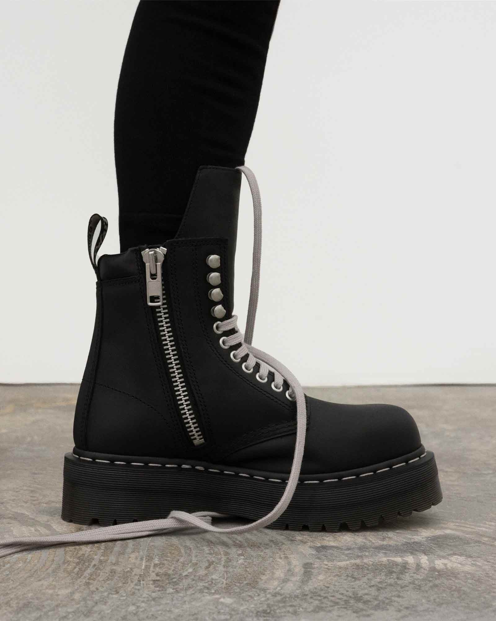 RICK OWENS・リック オウエンス - ブーツ QUAD SOLE STEEL TOE BOOT / BLACK