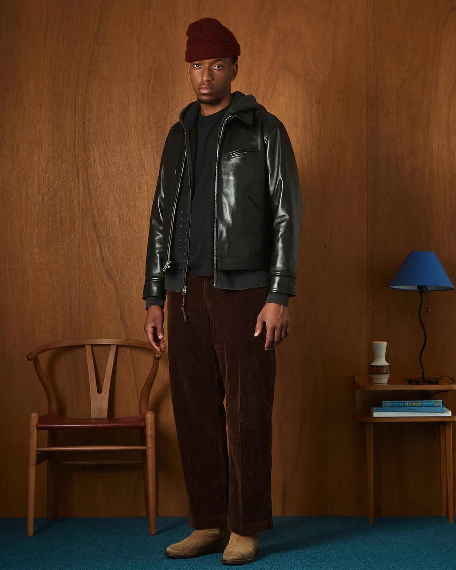 Schott・ショット - レザージャケット LEATHER TRACKER JACKET / BLACK