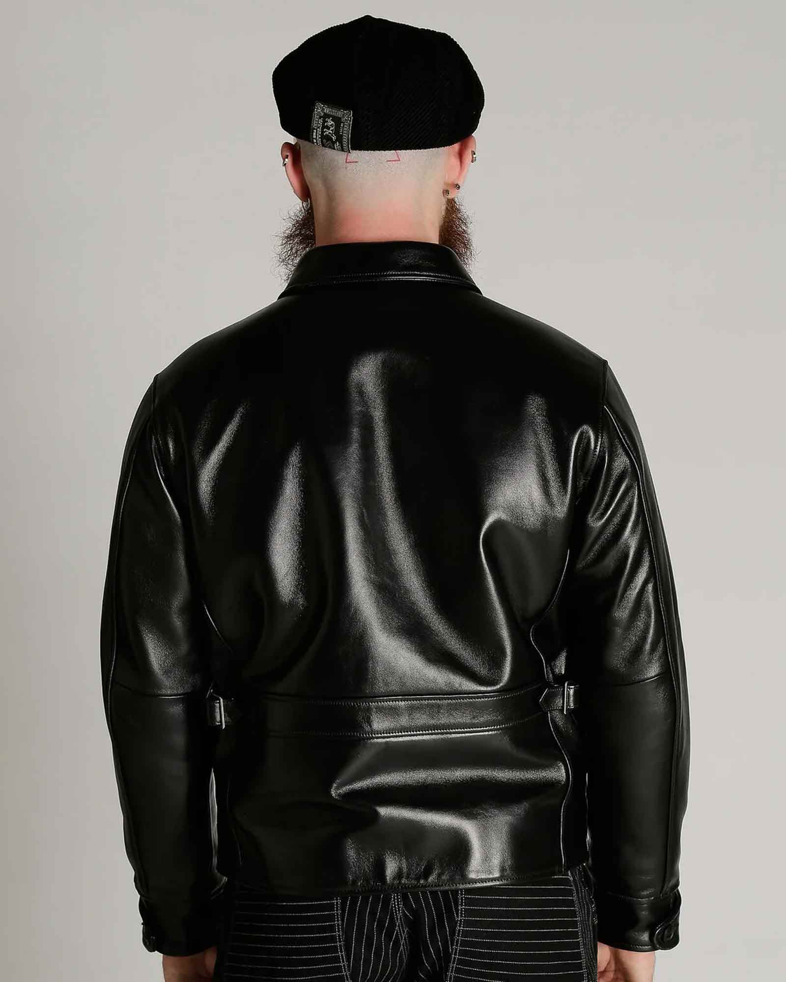 Schott・ショット - レザージャケット LEATHER TRACKER JACKET / BLACK
