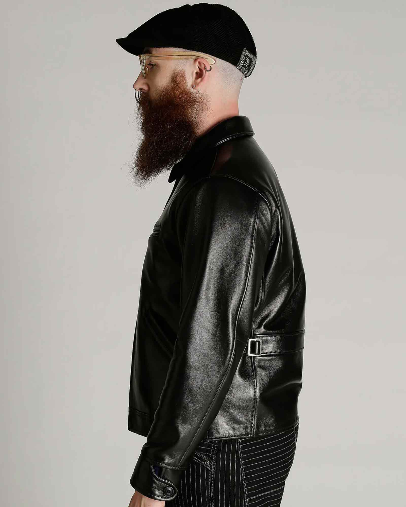 Schott・ショット - レザージャケット LEATHER TRACKER JACKET / BLACK