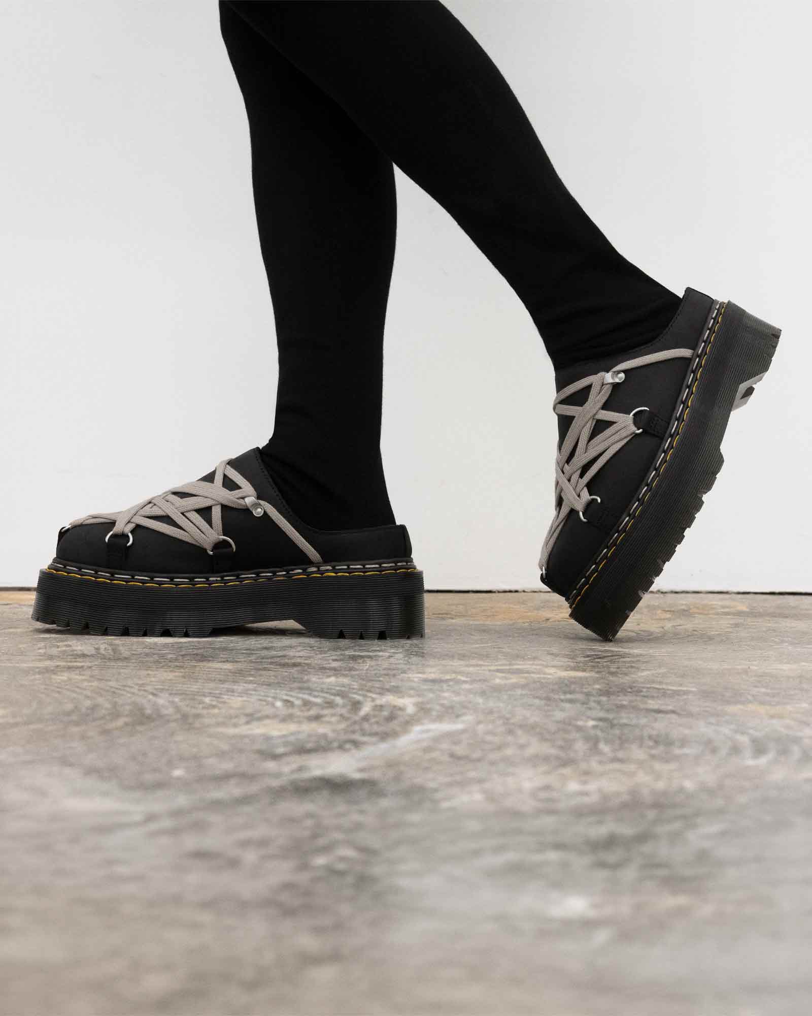 RICK OWENS・リック オウエンス - ブーツ QUAD SOLE MEGALACE® MULE / BLACK