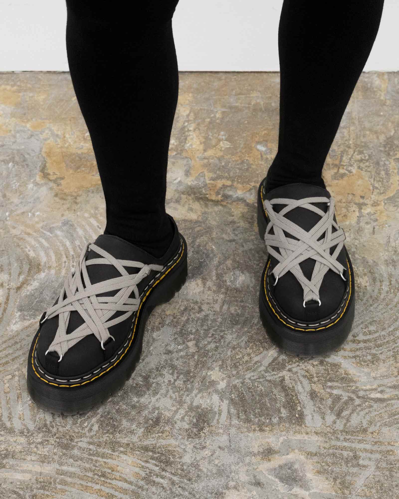 RICK OWENS・リック オウエンス - ブーツ QUAD SOLE MEGALACE® MULE / BLACK