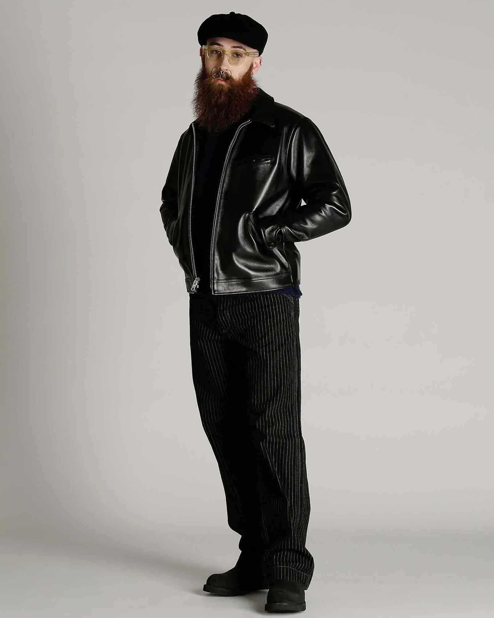 Schott・ショット - レザージャケット LEATHER TRACKER JACKET / BLACK