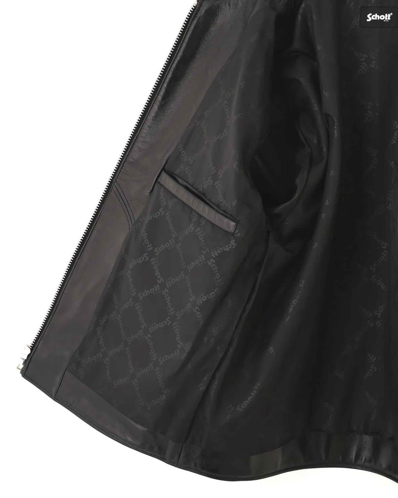 Schott・ショット - レザージャケット LEATHER TRACKER JACKET / BLACK