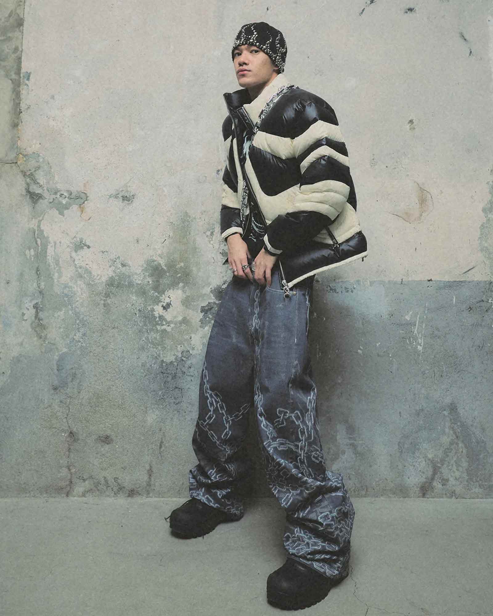THUG CLUB・サグクラブ - ダウンジャケット TC DUNK PUFFER JACKET / BLACK/IVORY