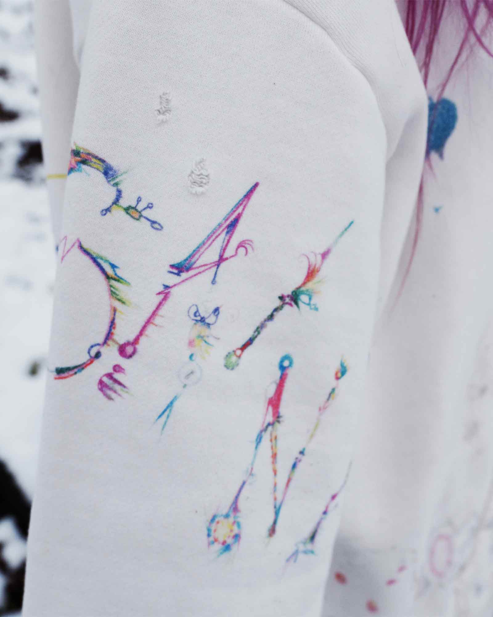 ©SAINT M××××××・圣迈克尔 -  COCO_DOUBLE FACE HOODIE / WHITE