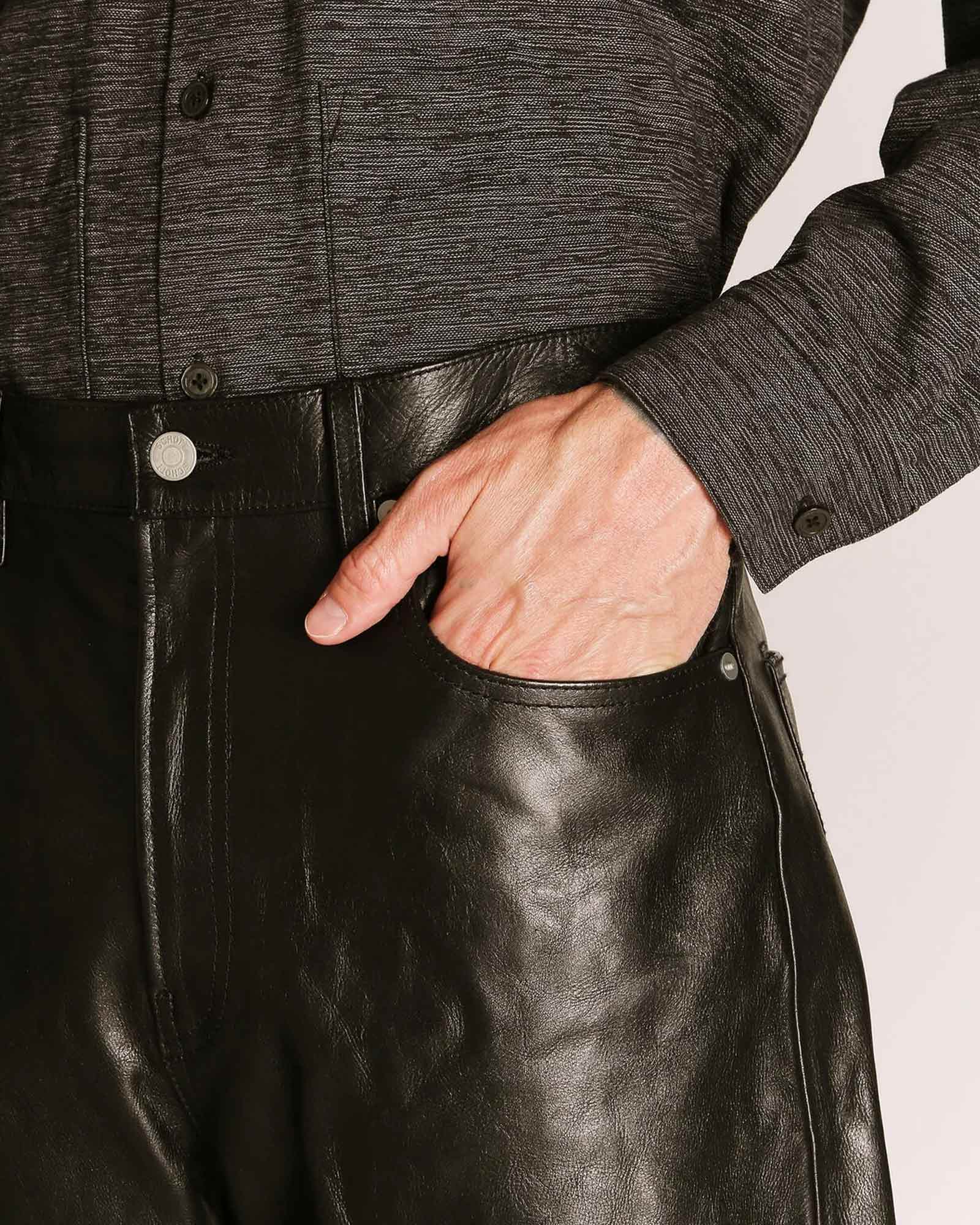 Schott・ショット - その他パンツ LOT.025 LEATHER PANTS / BLACK