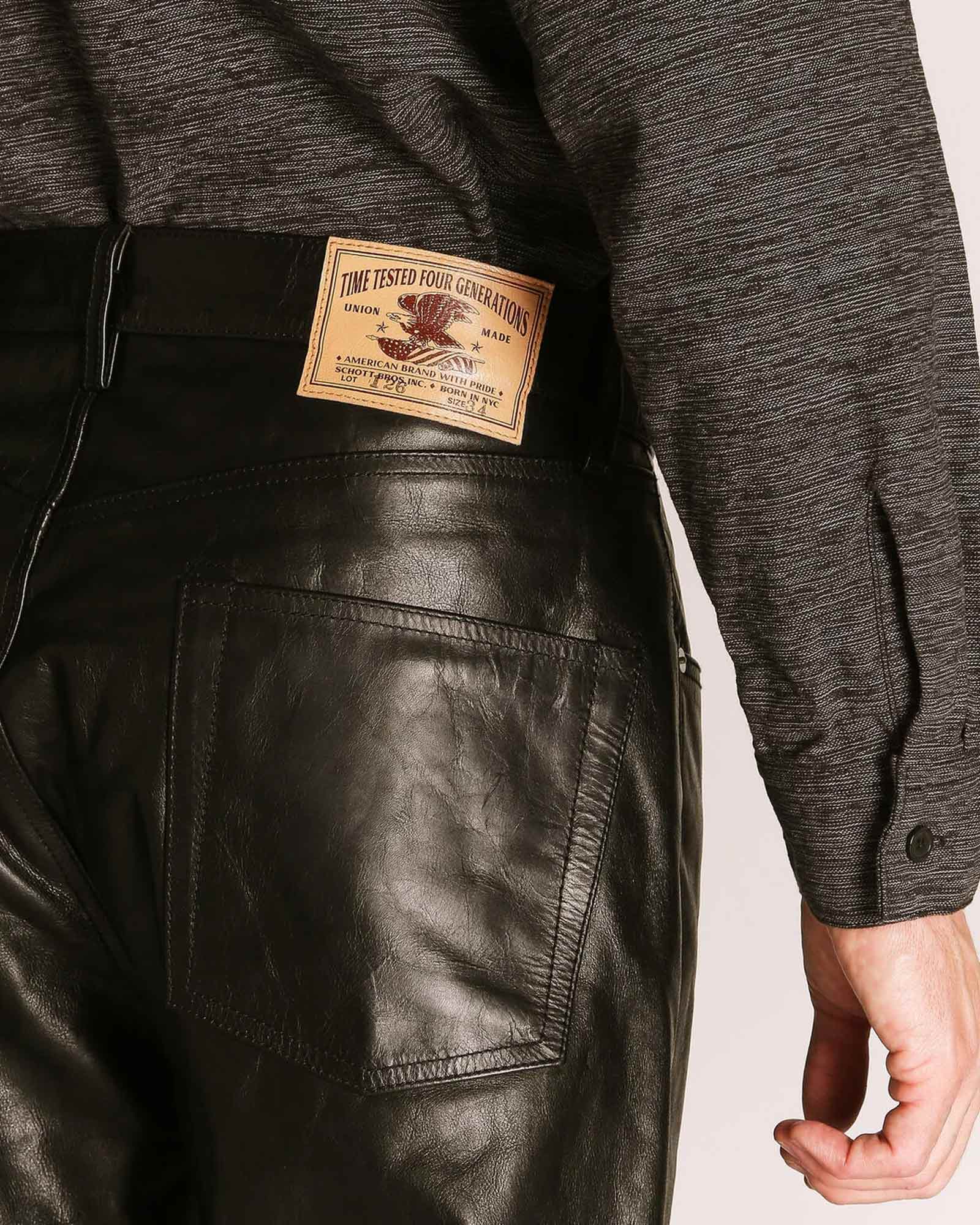 Schott・ショット - その他パンツ LOT.025 LEATHER PANTS / BLACK