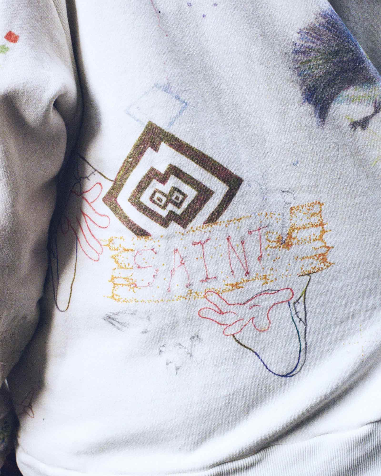 ©SAINT M××××××・圣迈克尔 -  COCO_DOUBLE FACE HOODIE / WHITE