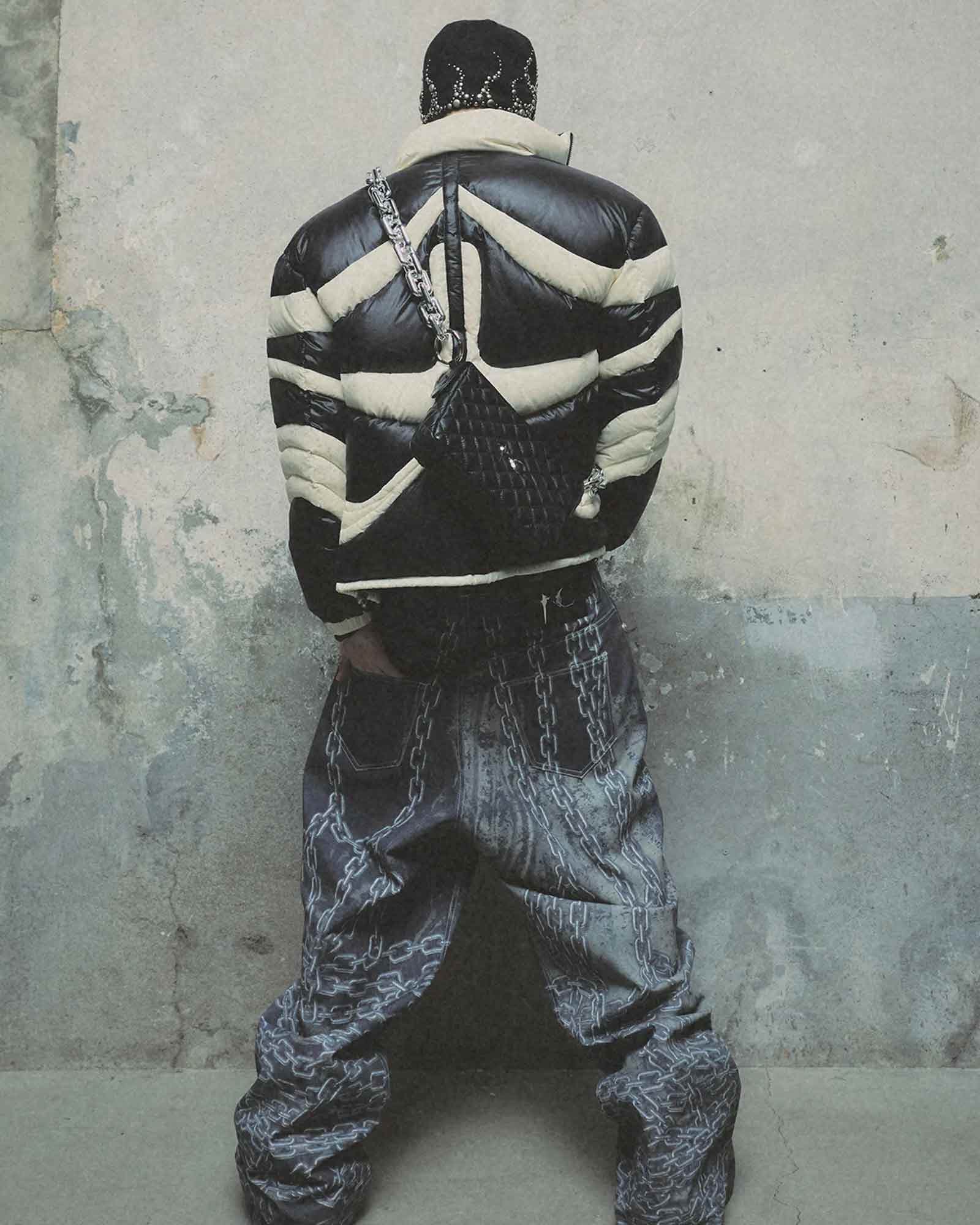 THUG CLUB・サグクラブ - ダウンジャケット TC DUNK PUFFER JACKET / BLACK/IVORY