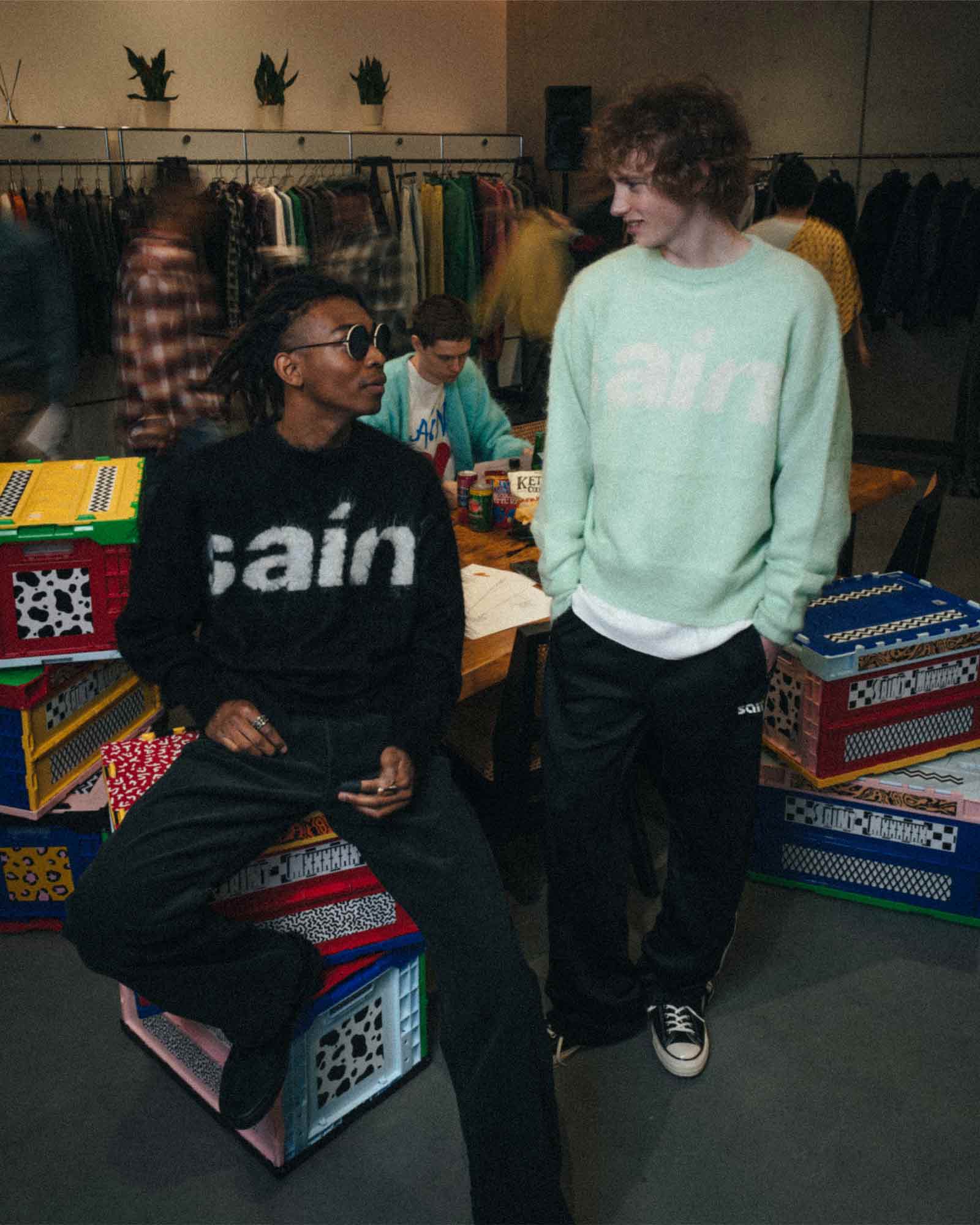 ©SAINT M××××××・セントマイケル - ニット・セーター MOHAIR CREW KNIT/SAINT / GREEN