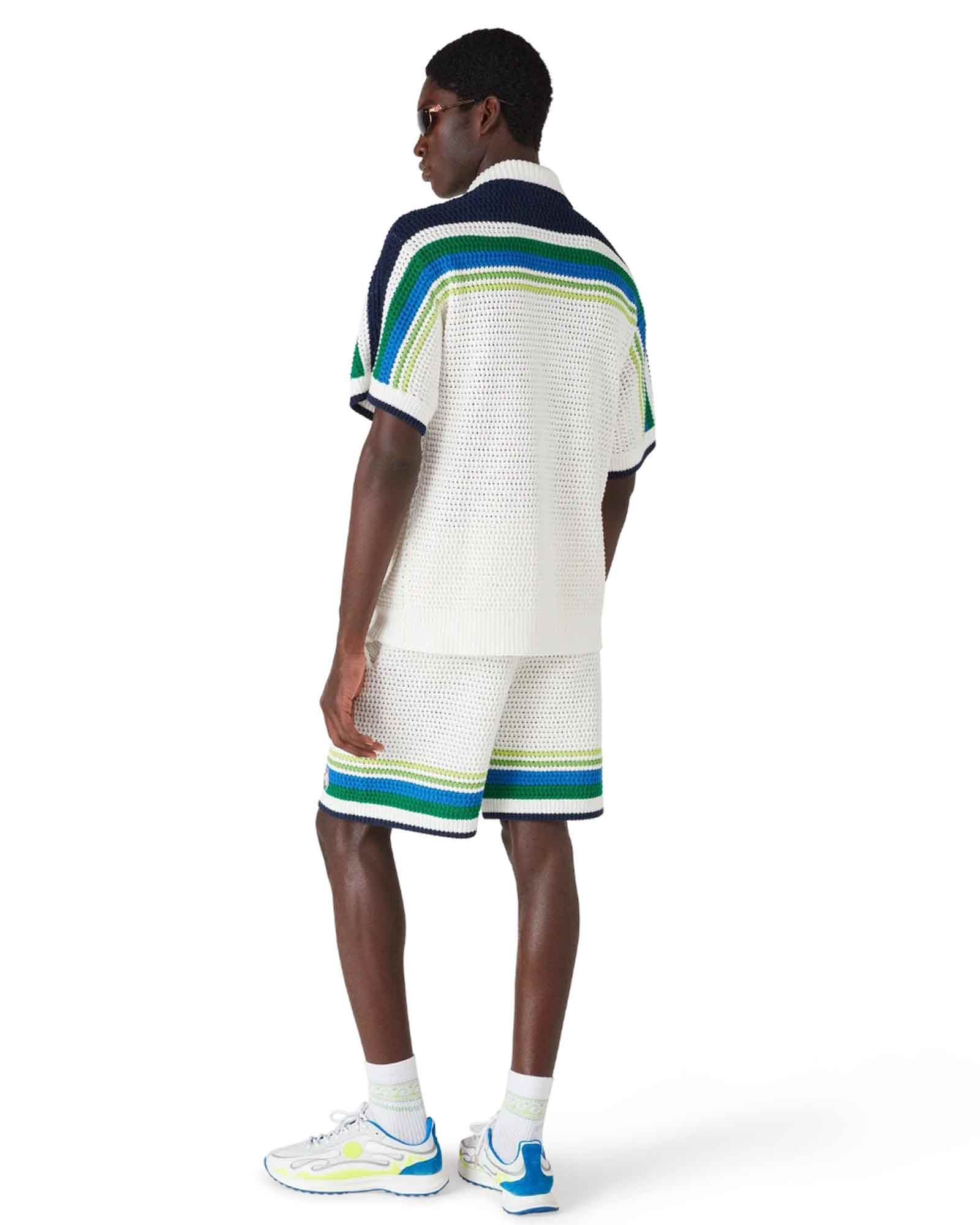 CASABLANCA・カサブランカ - ハーフ・ショートパンツ STRIPE KNIT SHORT / WHITE