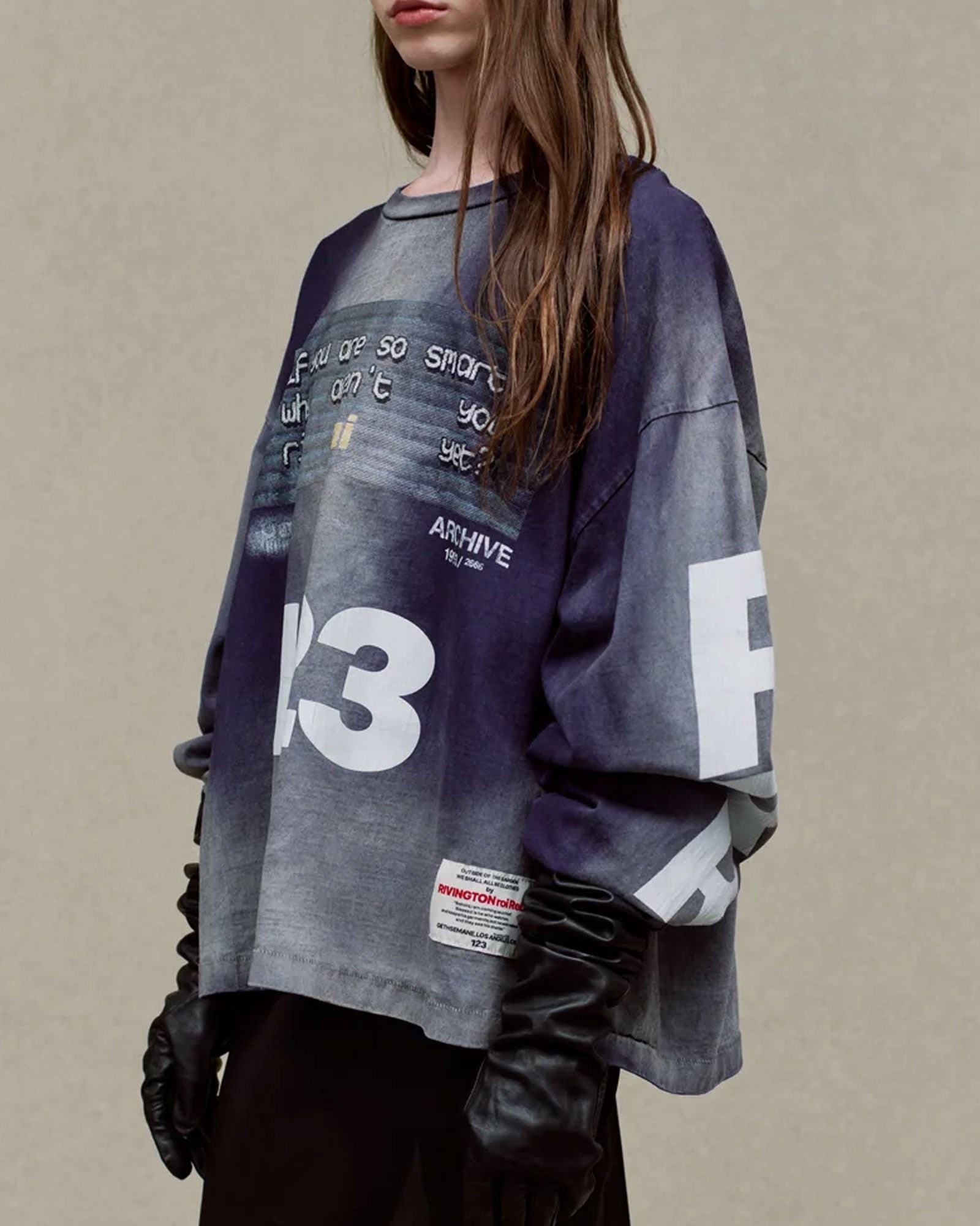 RRR123・リヴィントン ロイ レビス - L/S Tシャツ RICH CVA LS / FADED BLUE