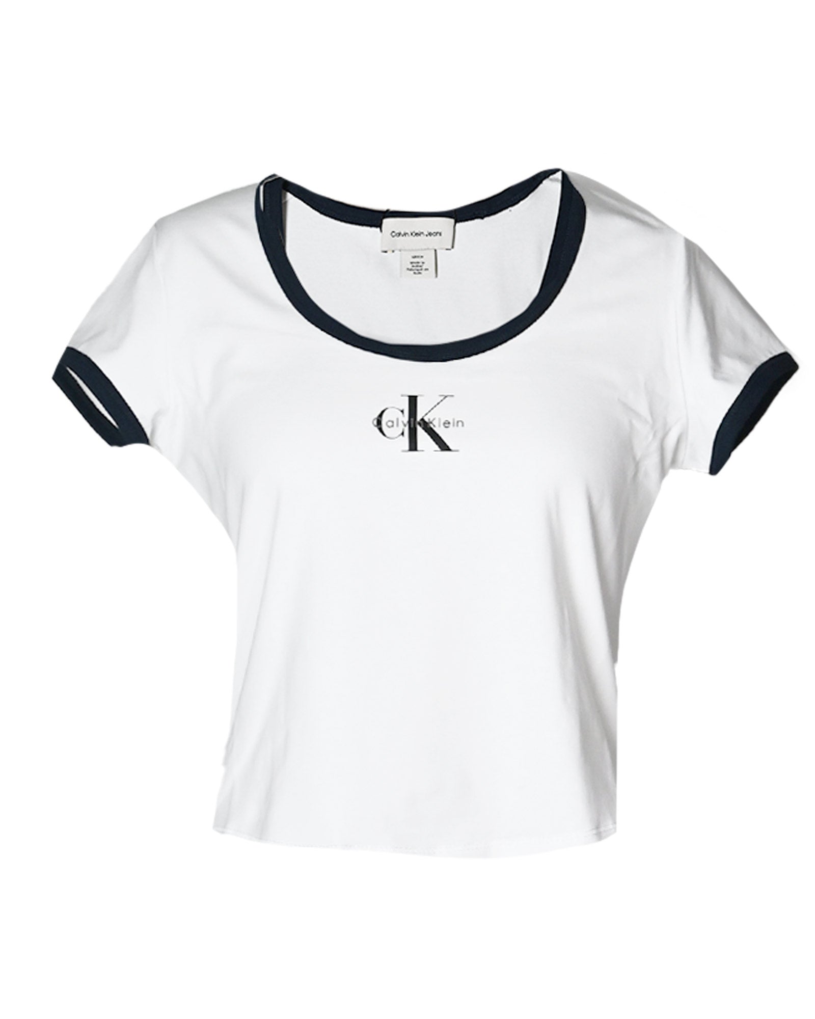 Calvin Klein・カルバン クライン - トップス SS MONOLOGO SCOOP NK BABY TEE / WHITE