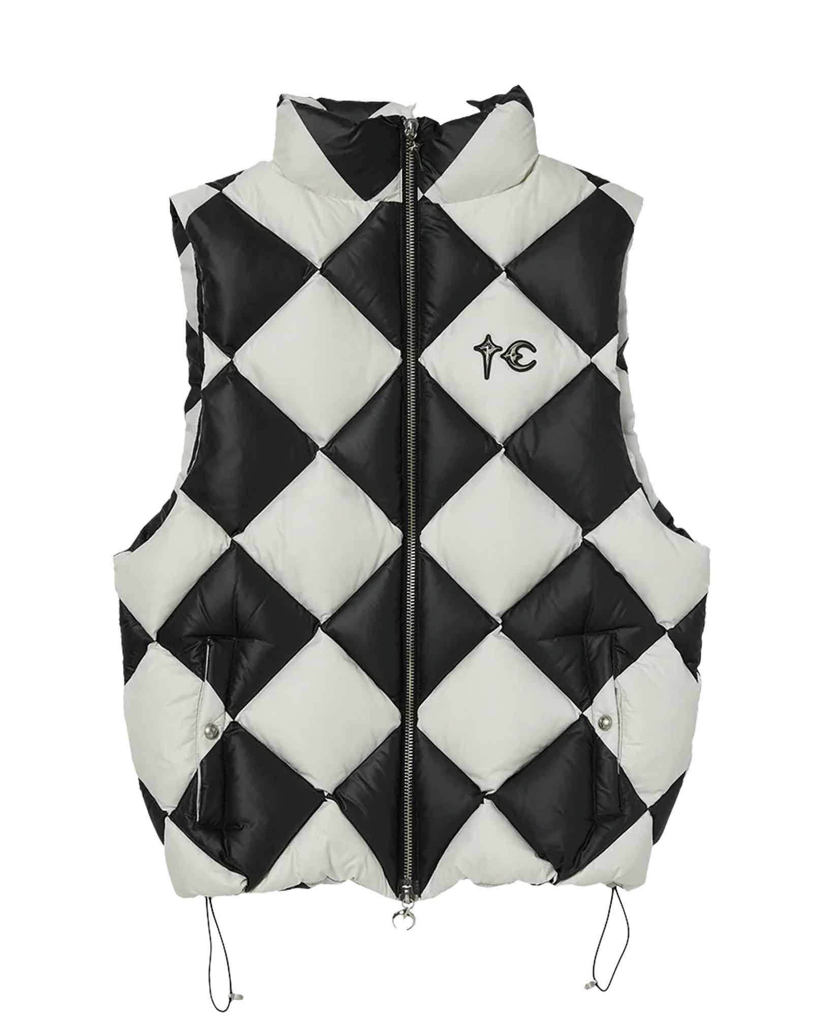 THUG CLUB・サグクラブ - ダウンジャケット CHECKMATE PUFFER VEST / BLACK / IVORY