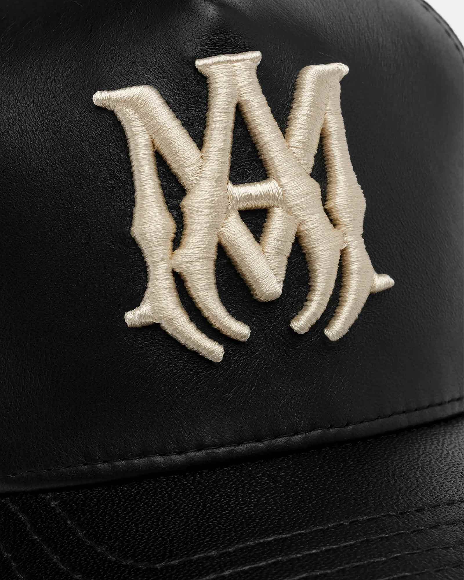 AMIRI・アミリ - キャップ LEATHER MA TRUCKER HAT / BLACK