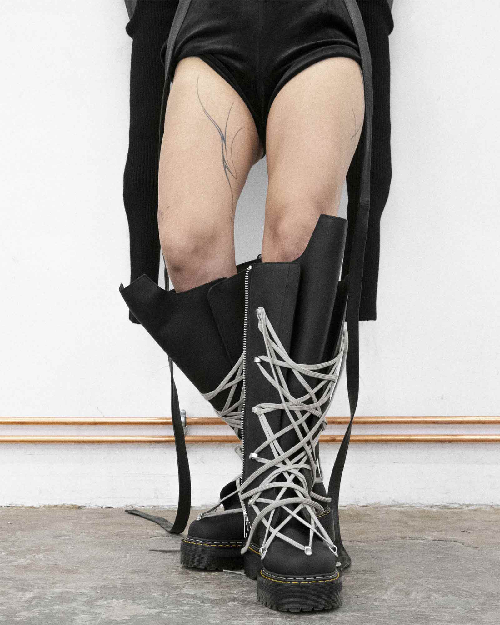 RICK OWENS・rick owens -  1B60 QUAD SOLE PENTALACE BOOT / BLACK