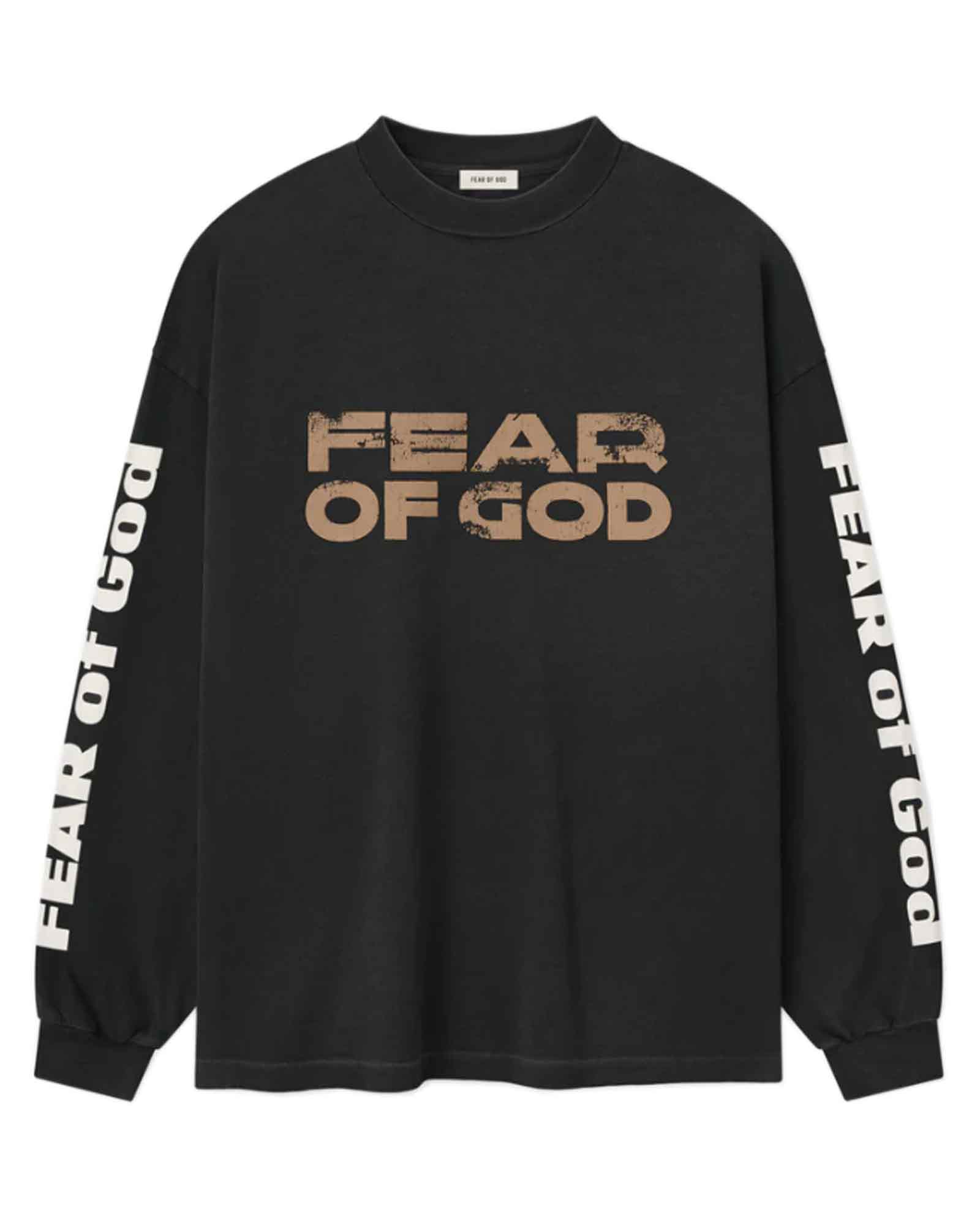 FEAR OF GOD・フィア オブ ゴット - L/S Tシャツ RELAXED LS "FEAR OF GOD" TEE / BLACK