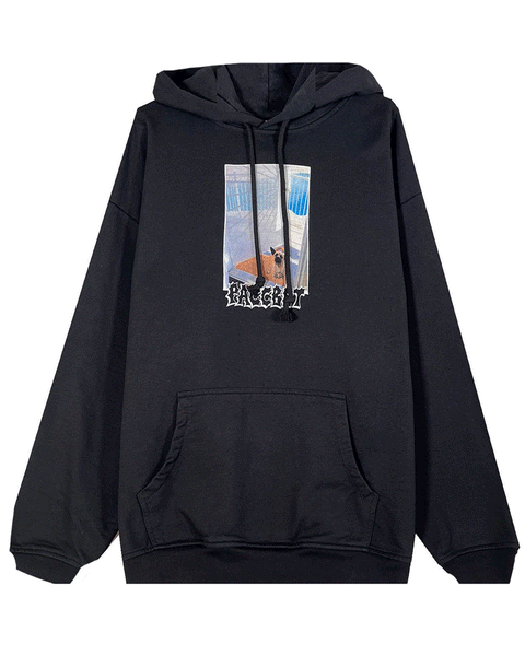 RASSVET (ラスベート) MEN WINDOW HOODIE KNIT / BLACK | Detail
