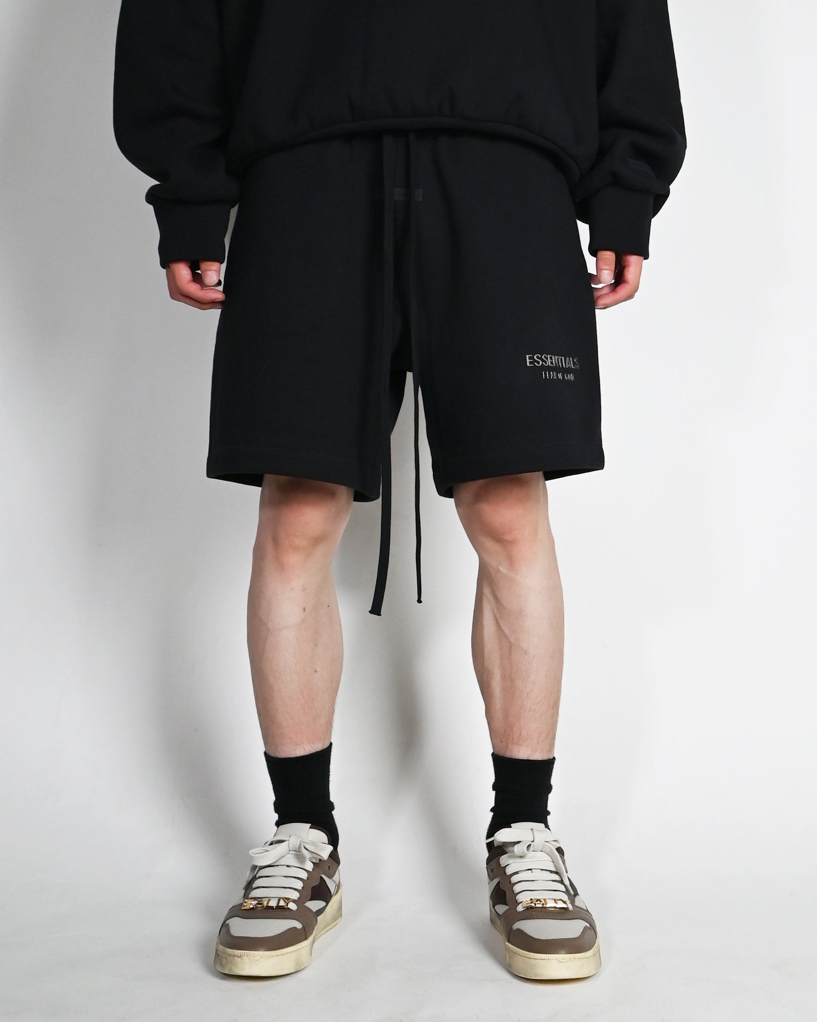 ESSENTIALS・エッセンシャルズ - ハーフ・ショートパンツ SOCCER FLEECE SHORTS / JET BLACK