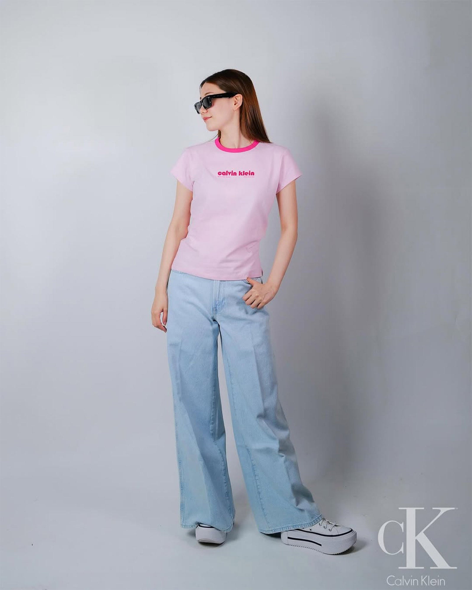 Calvin Klein・カルバン クライン - Tシャツ・カットソー SS RETRO LOGO GRAPHIC TEE / PINK