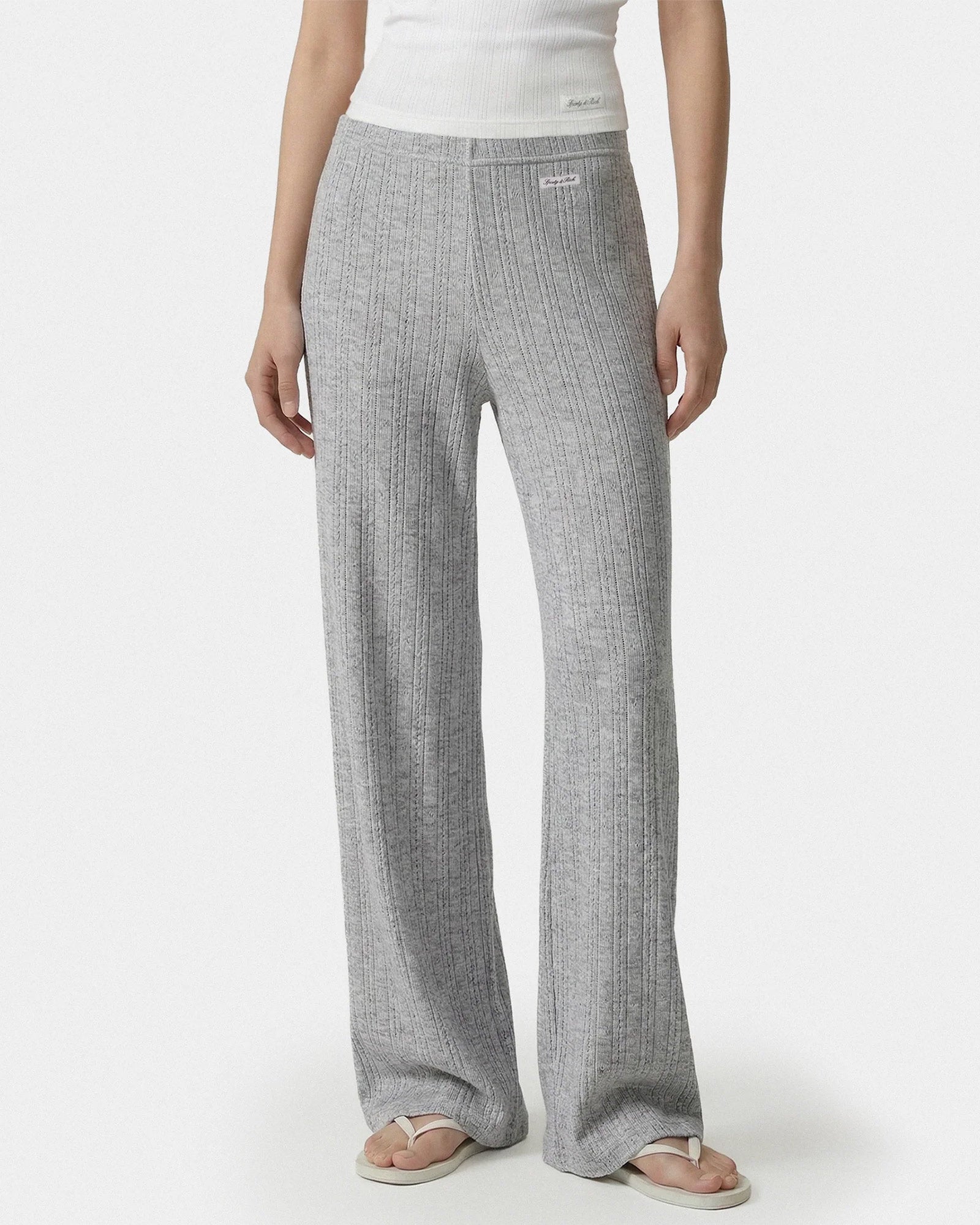 SPORTY&RICH・スポーティーアンドリッチ - スウェットパンツ SIGNATURE LOGO POINTELLE TROUSERS
/ HEATHER GRAY BLACK