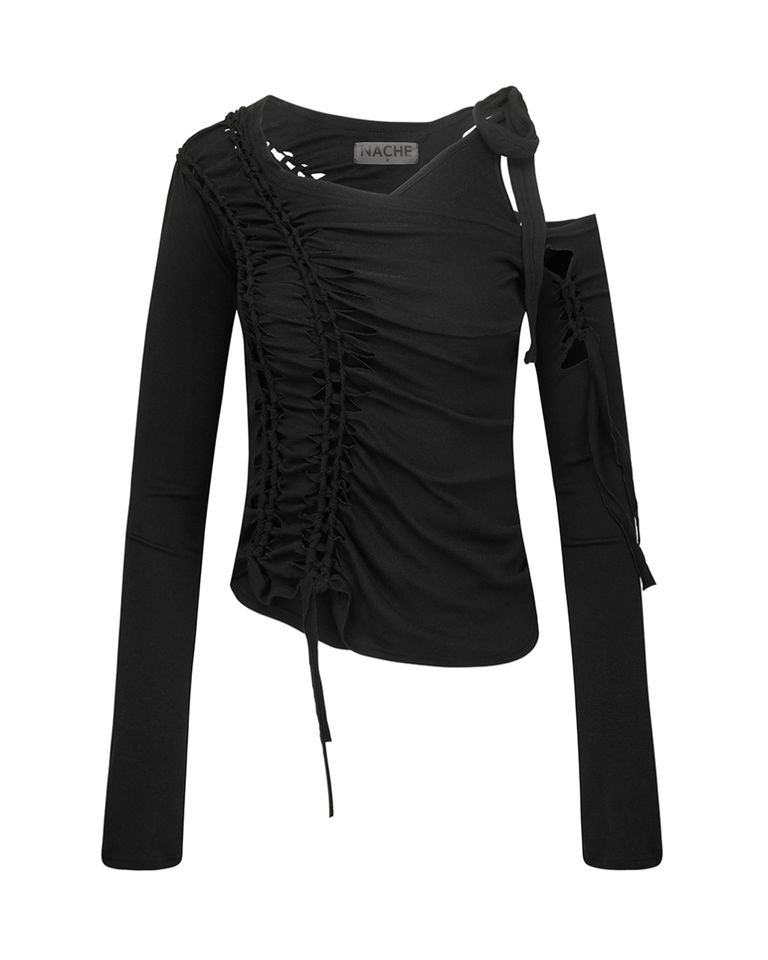 NACHE × 2-PIECE BRAID LONG SLEEVE / BLACK