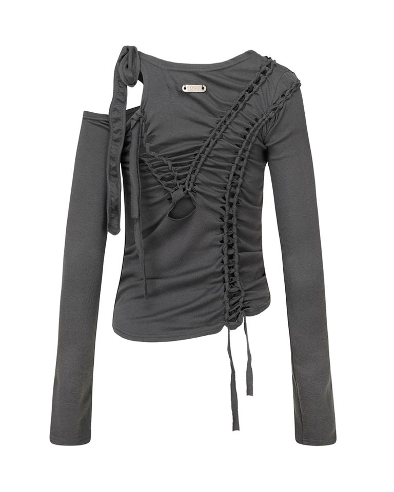 NACHE・Nache -  2-PIECE BRAID LONG SLEEVE / CHARCOAL
