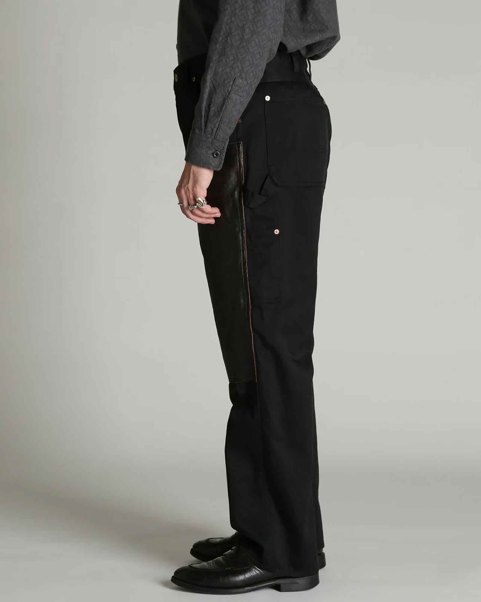 Schott・ショット - その他パンツ LEATHER COMB. DOUBLE KNEE PANTS / BLACK