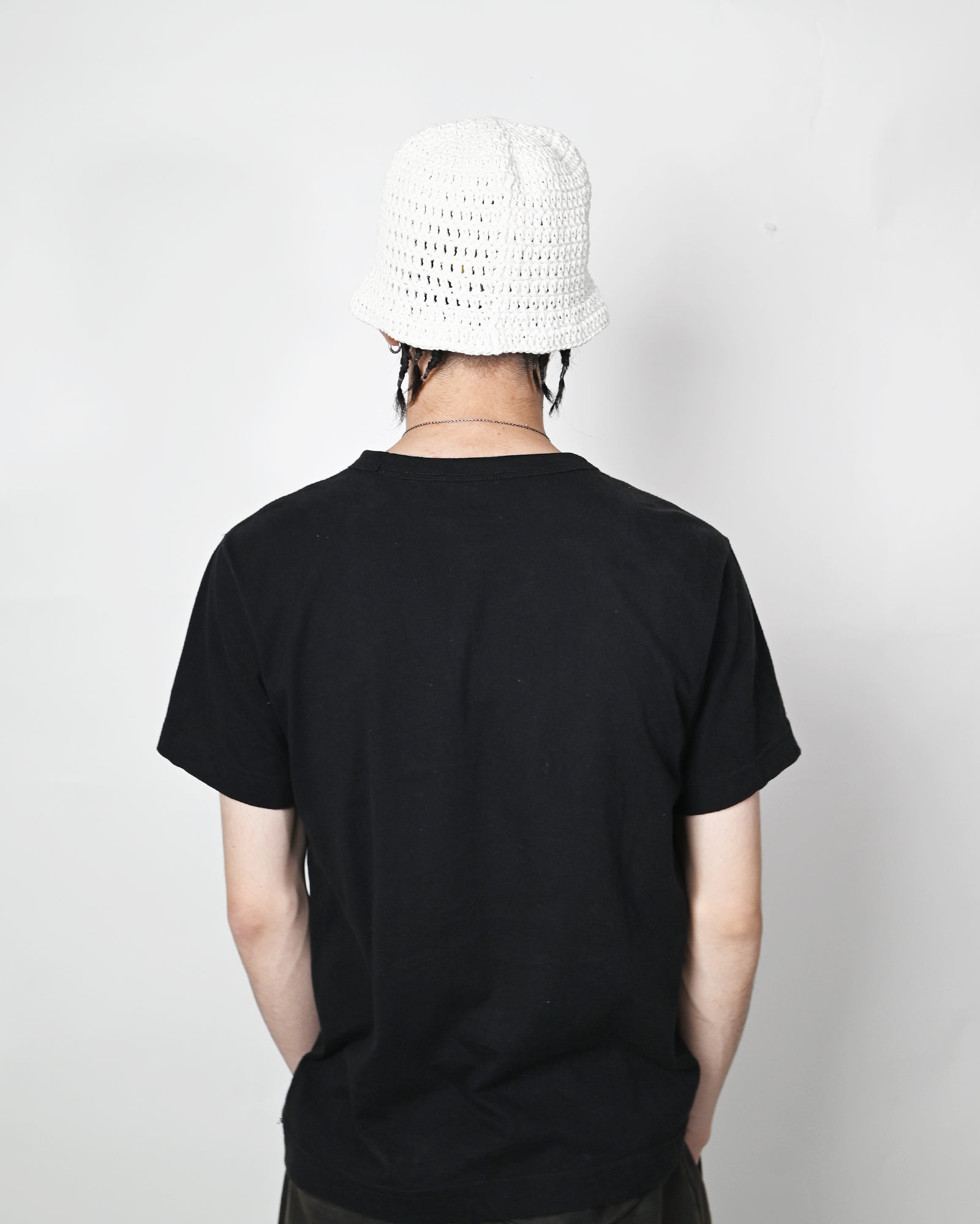 Y.A.R.N.・ヤーン - バケットハット Y.A.R.N. 3D DOUBLE CROSS KNIT HAT-56 / WHITE