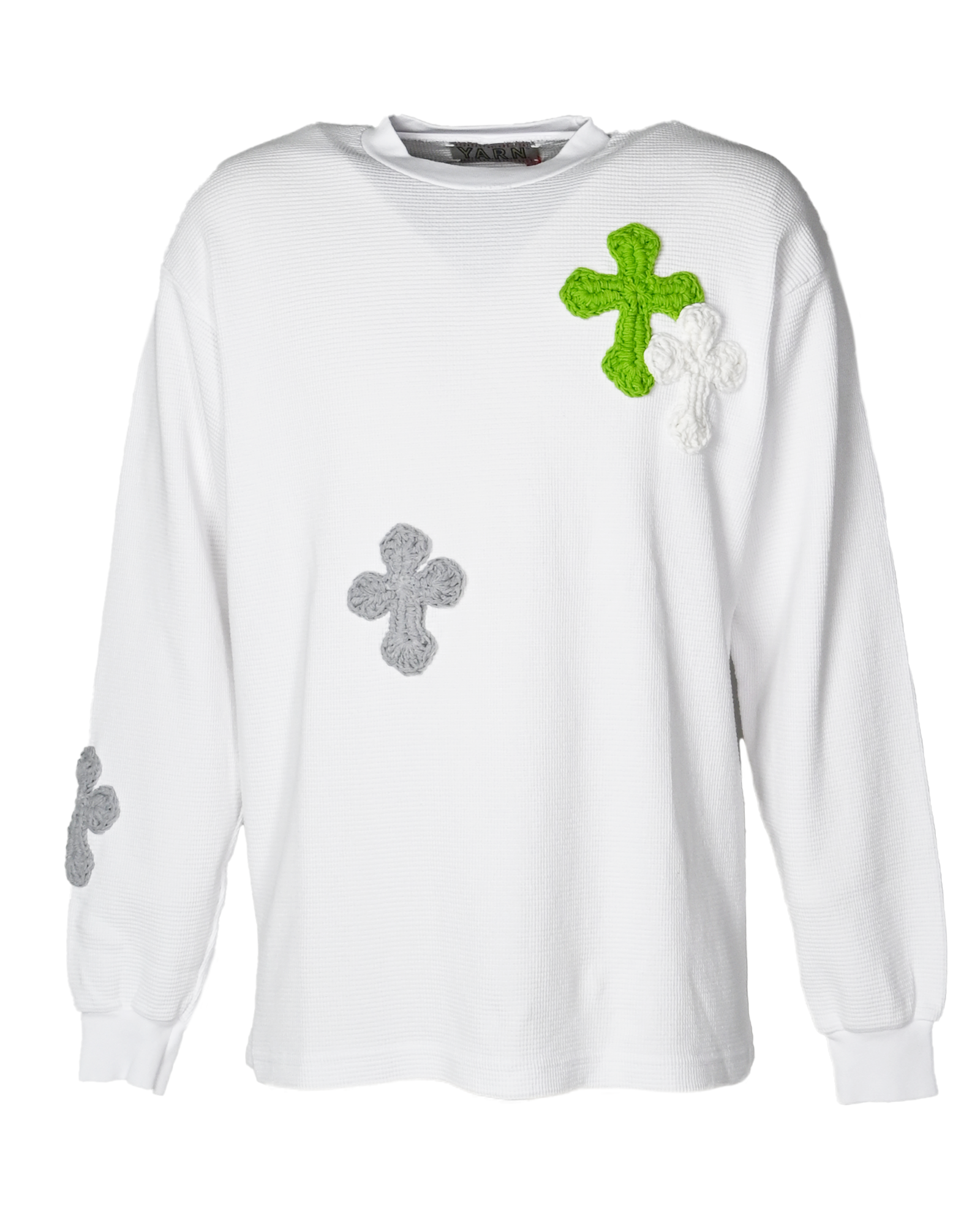 Y.A.R.N.・ヤーン - L/S Tシャツ Y.A.R.N. THERMAL-41 (S) / WHITE