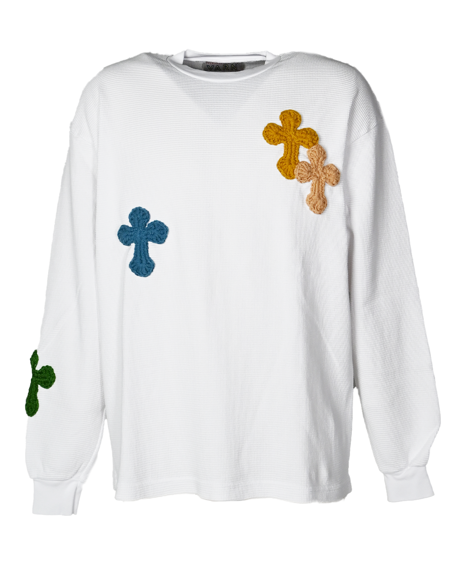 Y.A.R.N.・ヤーン - L/S Tシャツ Y.A.R.N. THERMAL-43 (M) / WHITE