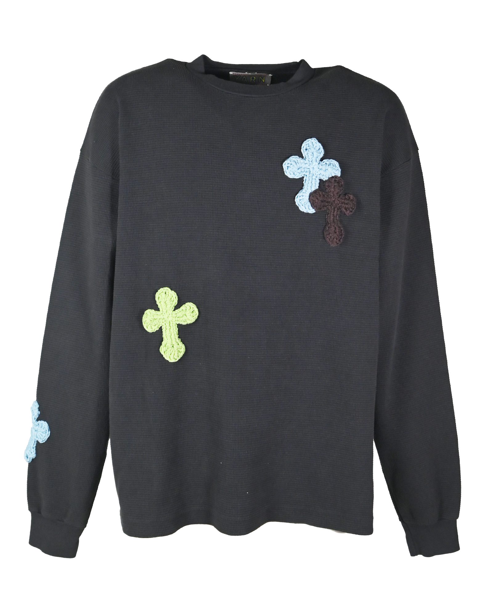 Y.A.R.N.・ヤーン - L/S Tシャツ Y.A.R.N. THERMAL-58 (M) / BLACK