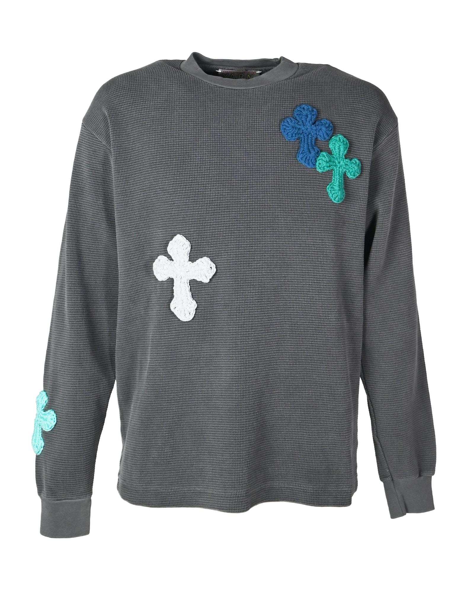 Y.A.R.N.・ヤーン - L/S Tシャツ Y.A.R.N. THERMAL-66 (S) / WASHED BLACK