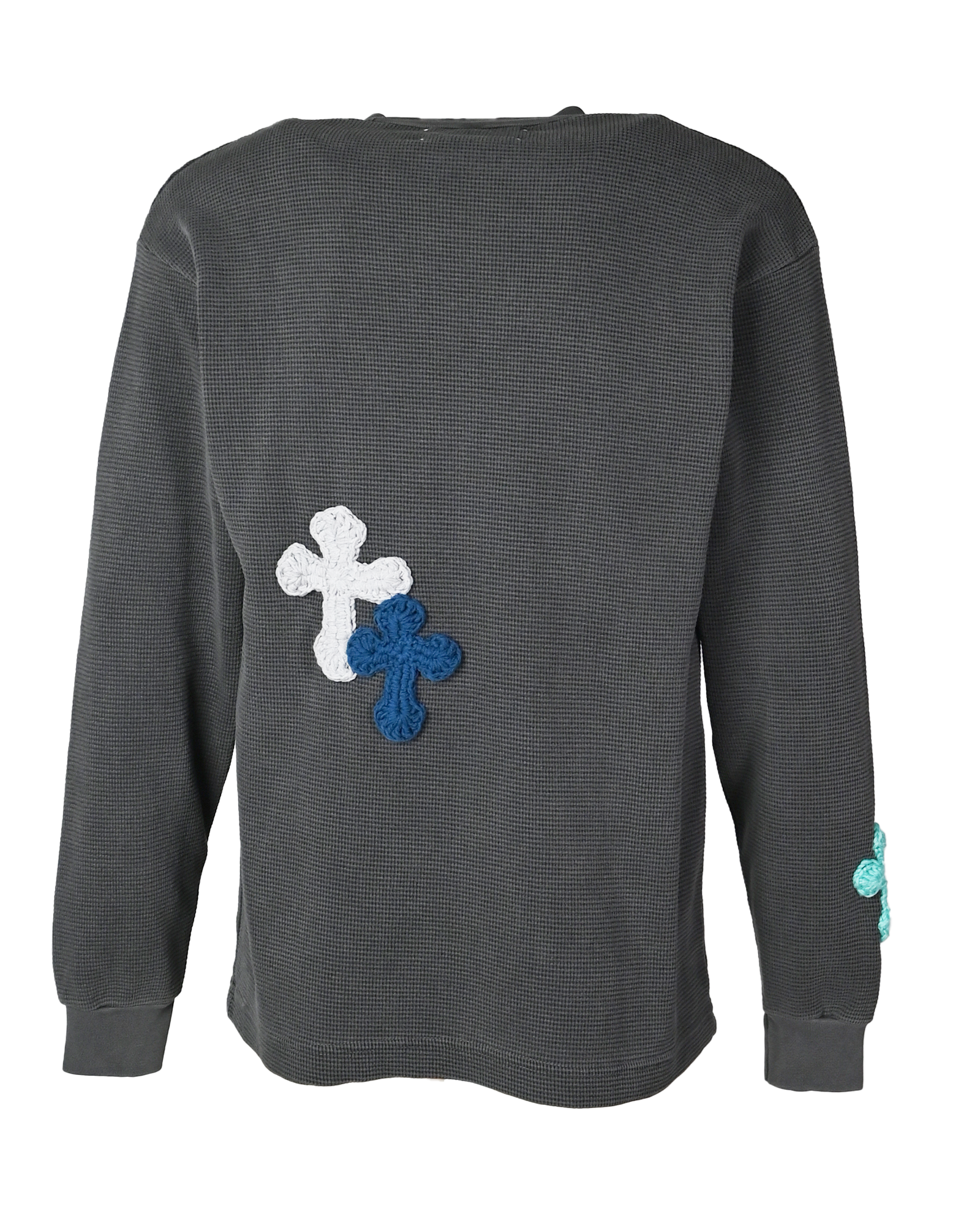 Y.A.R.N.・ヤーン - L/S Tシャツ Y.A.R.N. THERMAL-66 (S) / WASHED BLACK