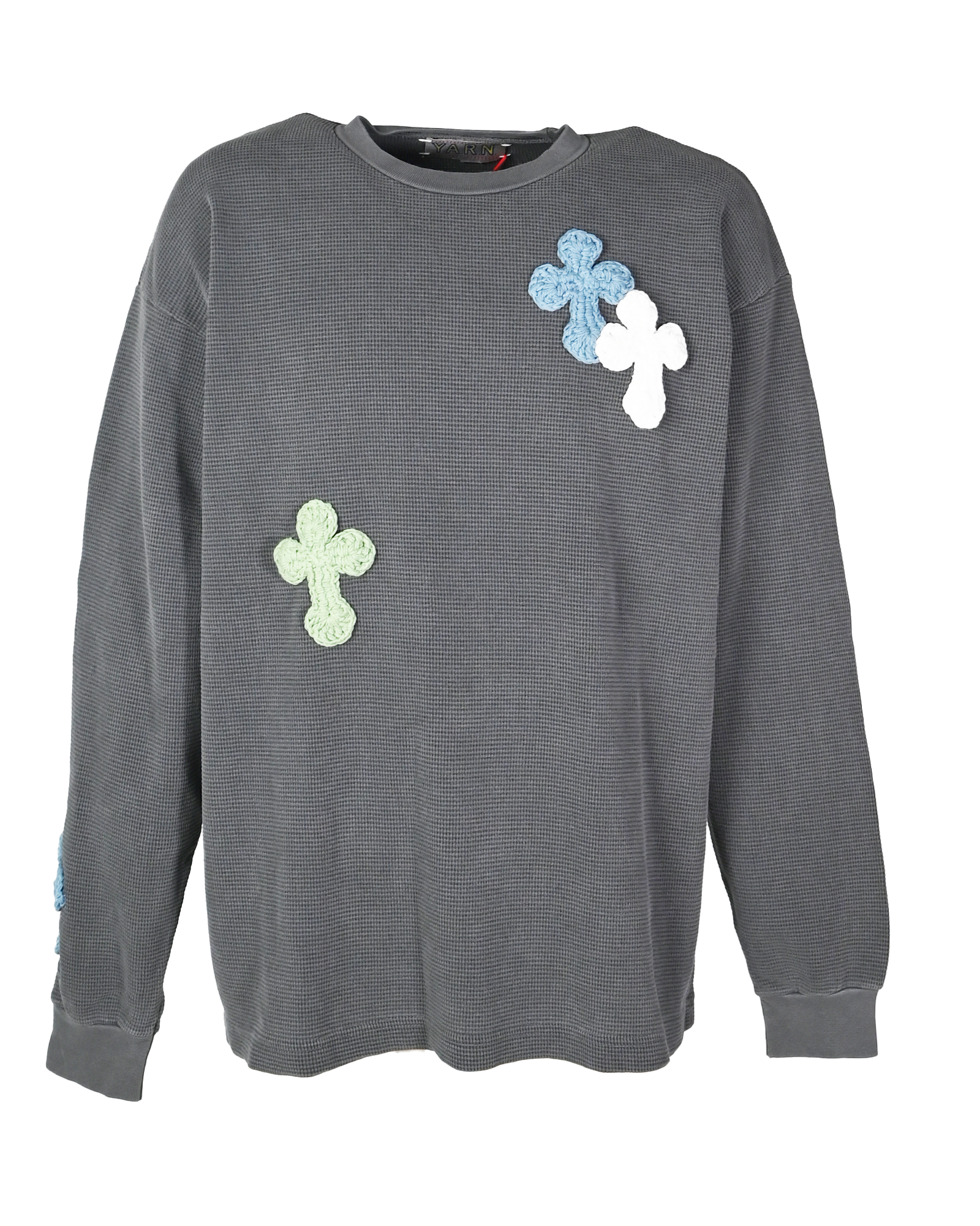 Y.A.R.N.・ヤーン - L/S Tシャツ Y.A.R.N. THERMAL-70 (M) / WASHED BLACK