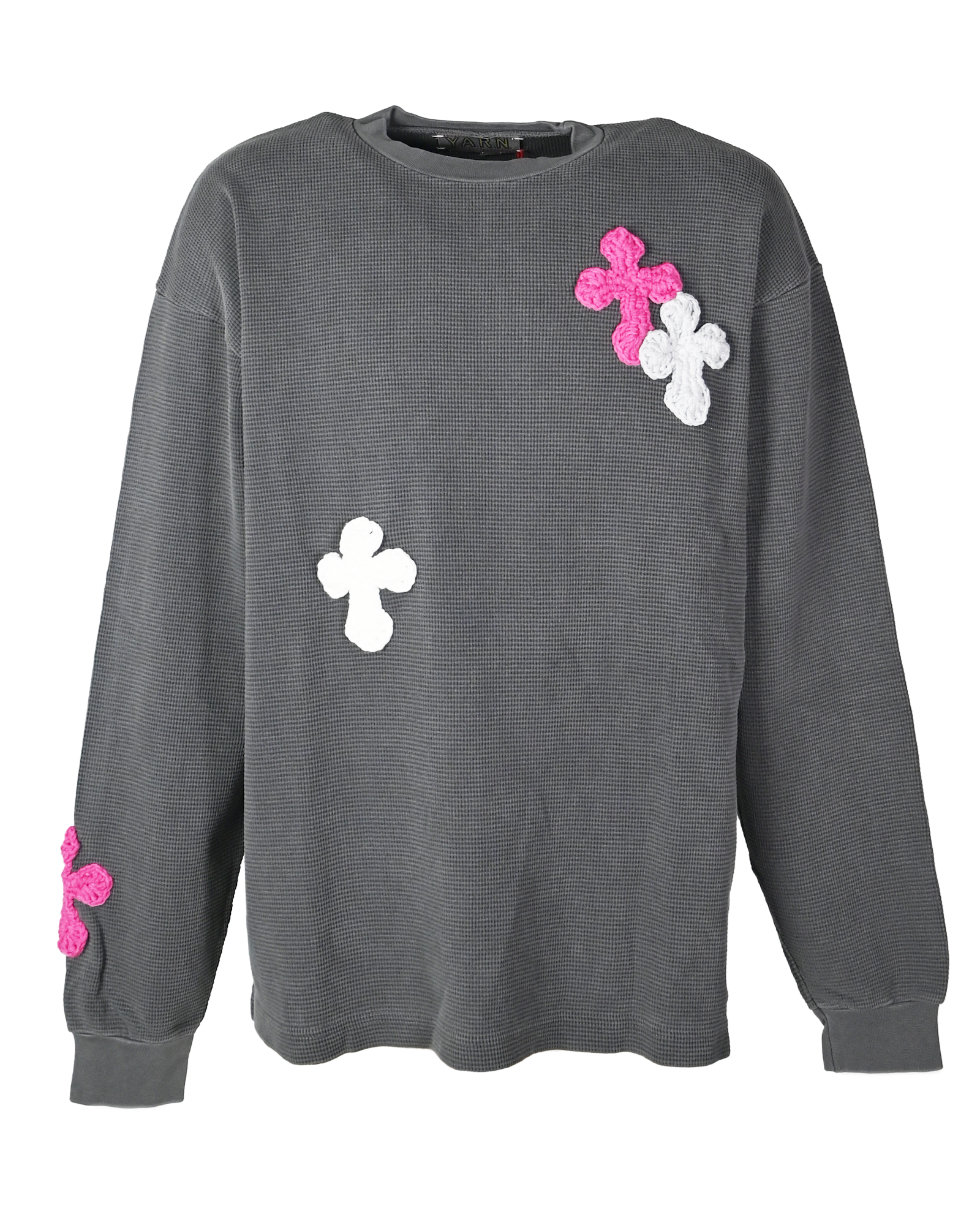 Y.A.R.N.・ヤーン - L/S Tシャツ Y.A.R.N. THERMAL-71 (M) / WASHED BLACK